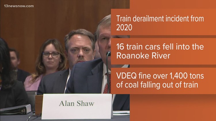 Norfolk Southern fined for derailment that dumped coal into Roanoke River in 2020