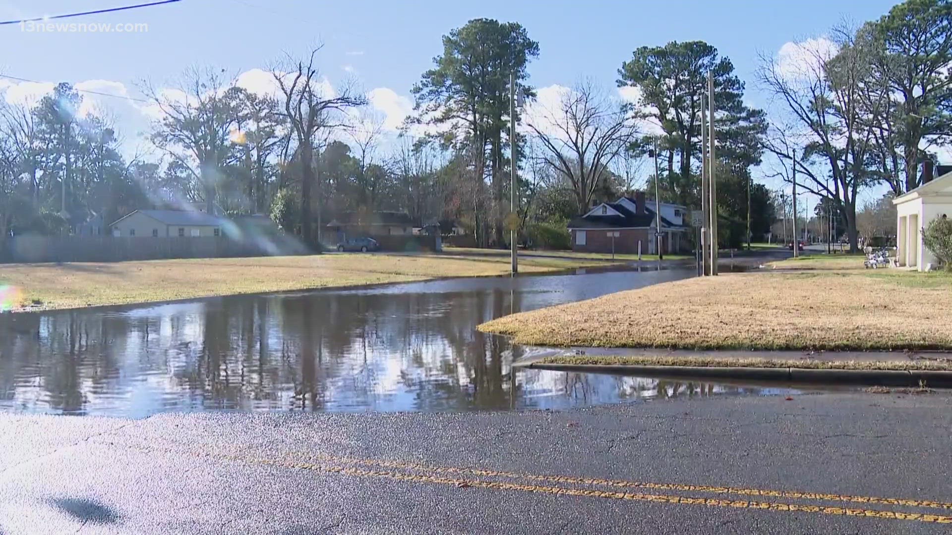 Several roads were flooded Wednesday. Mayor Kirk Rivers said city crews are working to clear out manholes.