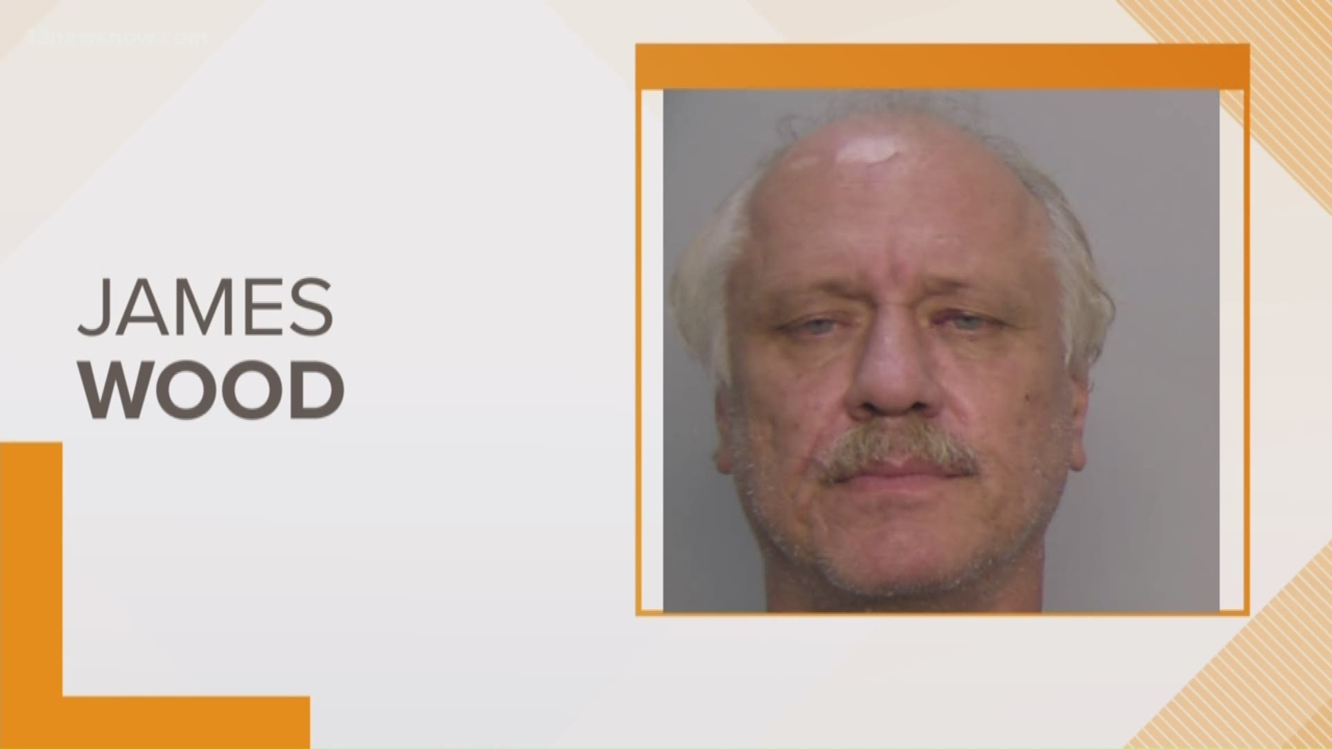 James Wood, 56, was arrested and charged after a fight broke out outside the courts building in Chesapeake that resulted in a stabbing.