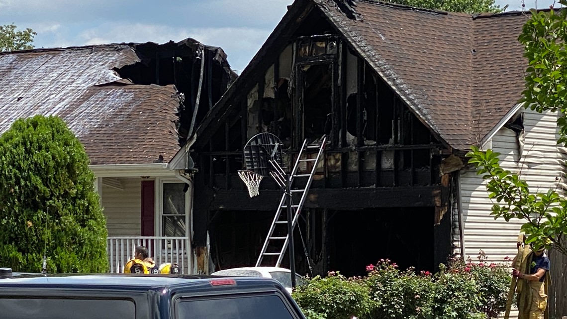 Crews battle house fire near Salem Woods area in Virginia Beach