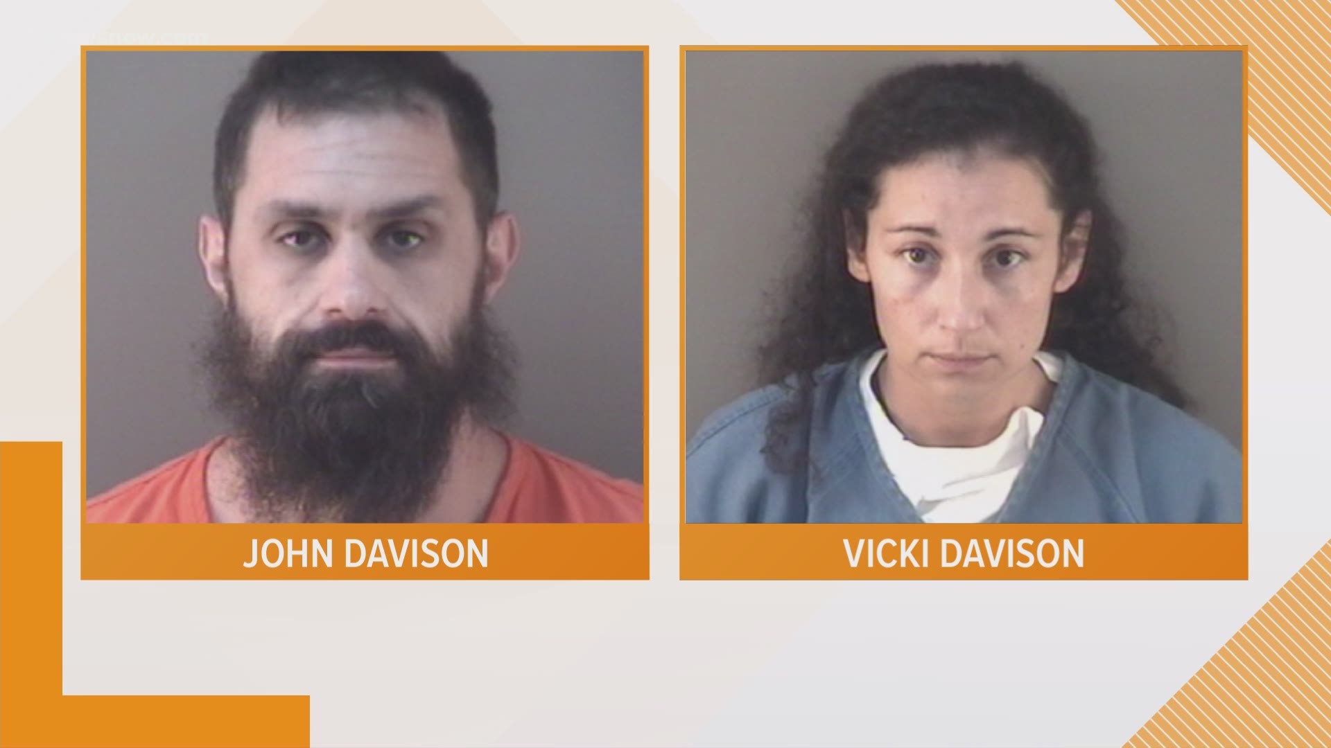 John and Vicki Davison were found walking behind the Toledo Executive Airport in Ohio with shovels, pitchforks and a backpack with a gun.