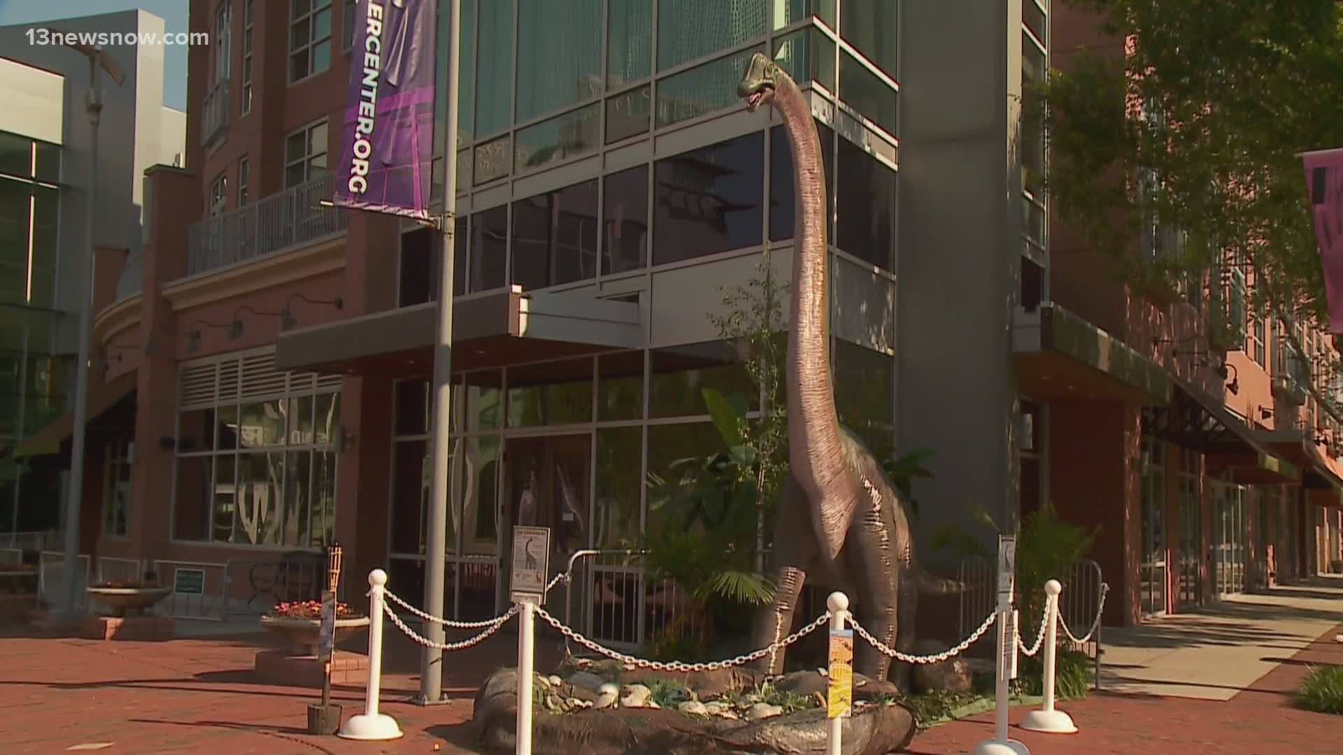 The dinosaur models are spread all over Town Center in Virginia Beach. The exhibit will stay up until July 19, 2020.
