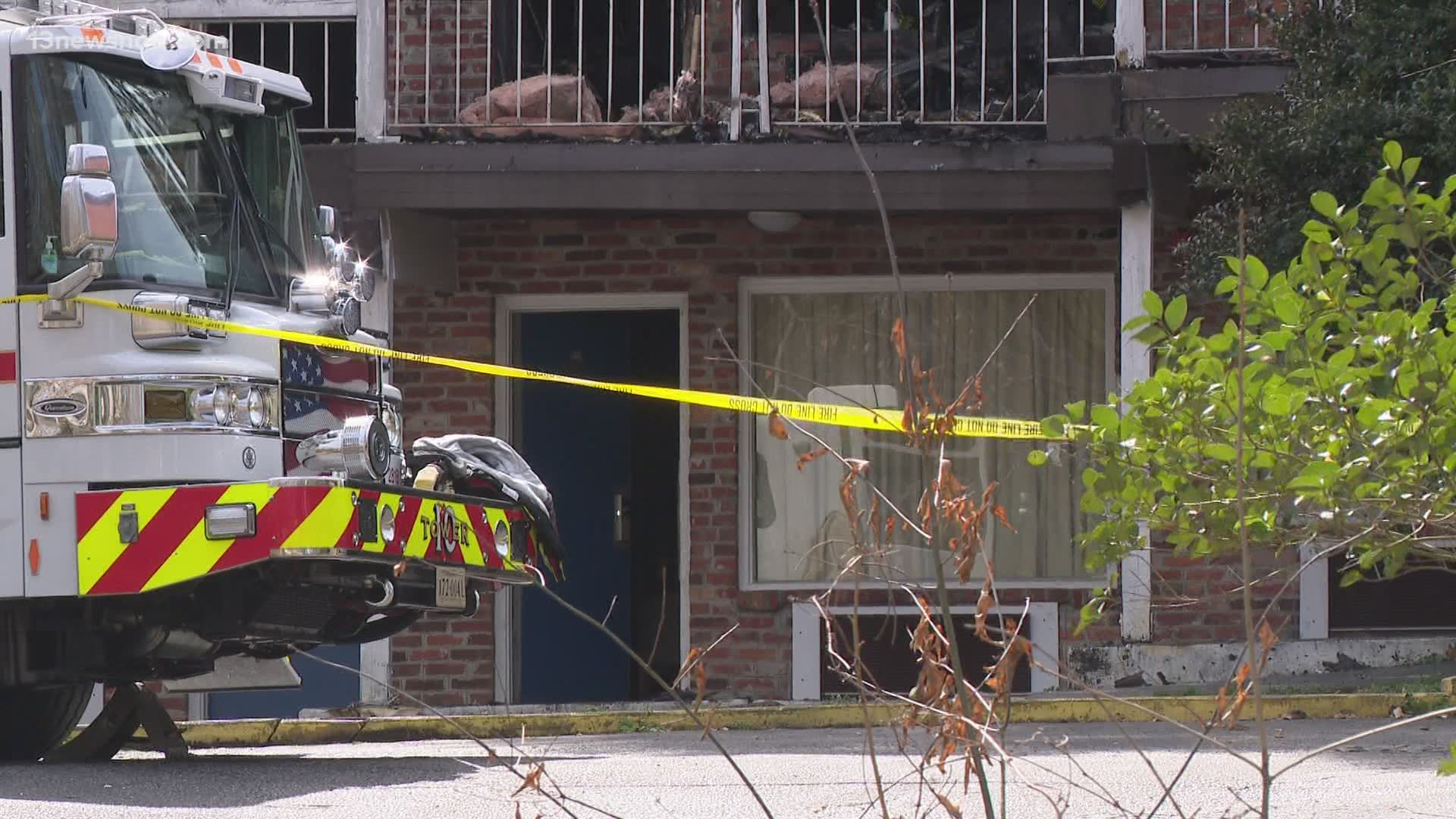 Williamsburg firefighters said 67 people were displaced after a motel caught on fire in the 800 block of Capitol Landing Road, Saturday morning.