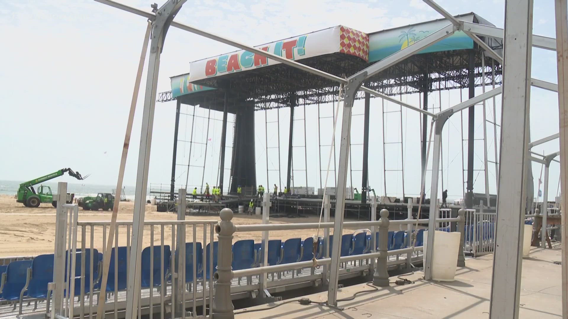 Crews are working hard at the Virginia Beach Oceanfront, breaking down what's left of the Beach It! Country Music Festival.