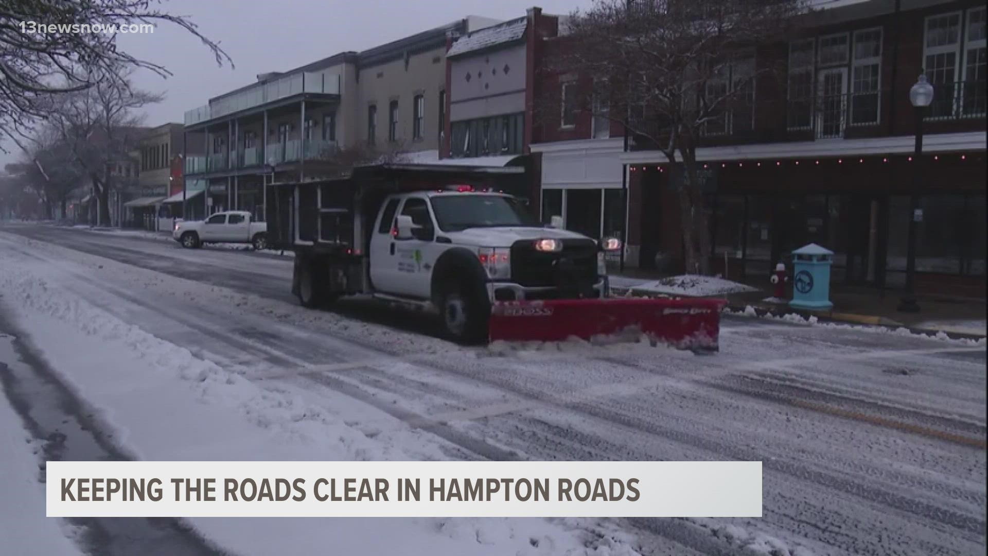 Icy road conditions stuck around all night long into Sunday, but Virginia Department of Transportation officials say it could last even into Monday morning.