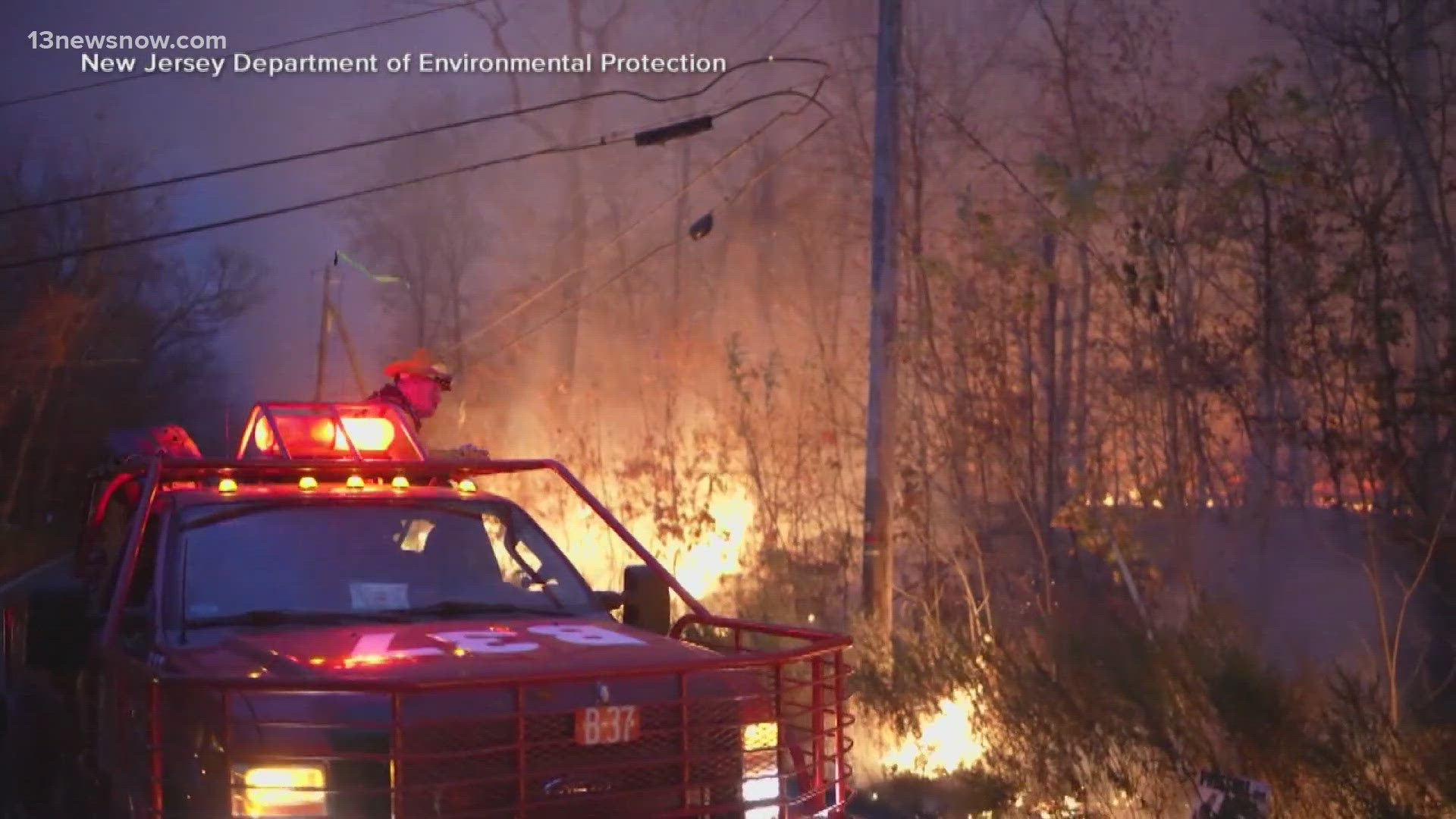 Wildfires are burning on both the East and West coasts, with dry and windy conditions fueling the flames. 