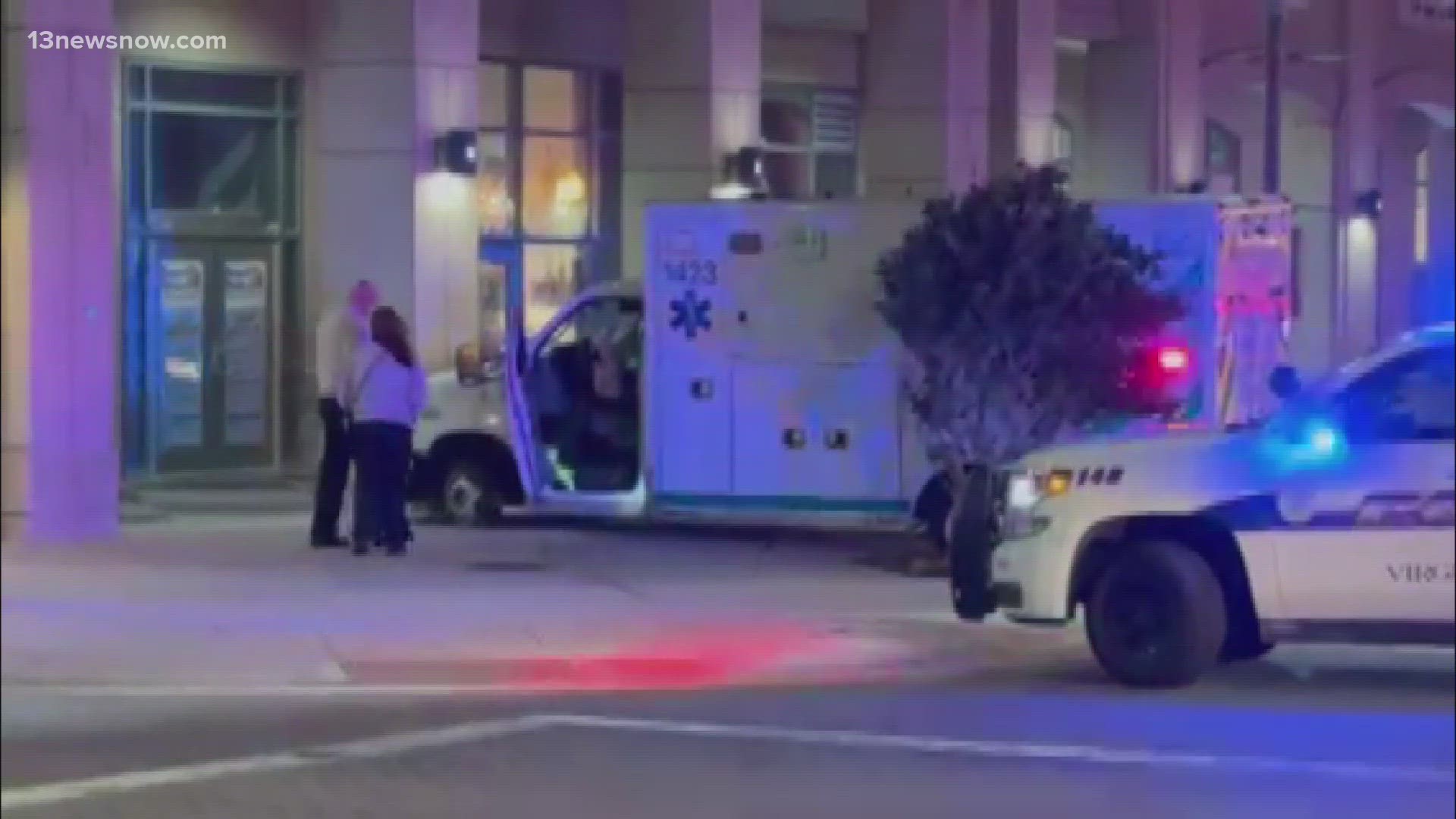 Video shows officers chasing the ambulance through city streets before officers arrested the suspect at the Oceanfront.