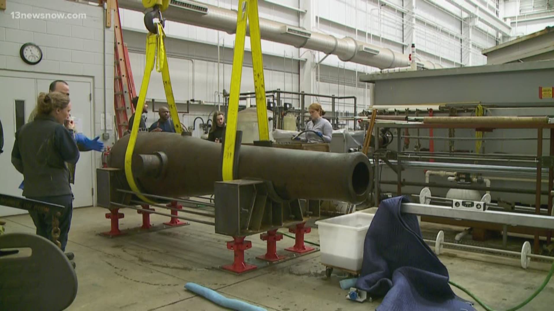 There's work happening to protect a piece of American history in Newport News. Crews are busy working to conserve the USS Monitor's Dahlgren guns.
