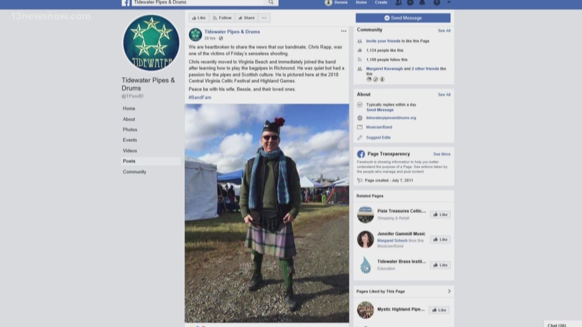 Tidewater Pipes and Drums remember, mourn bandmate Christopher Rapp ...