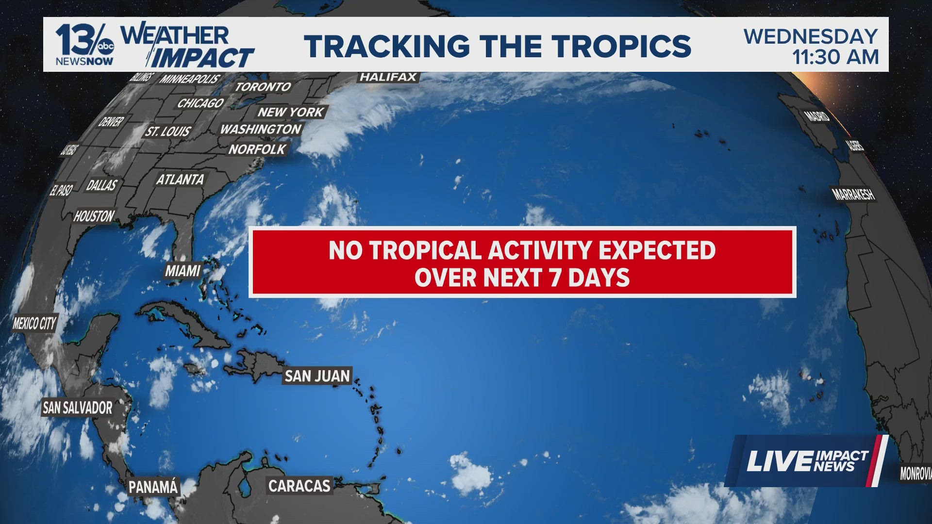 2025 Atlantic hurricane season peak sees no storms | 13newsnow.com