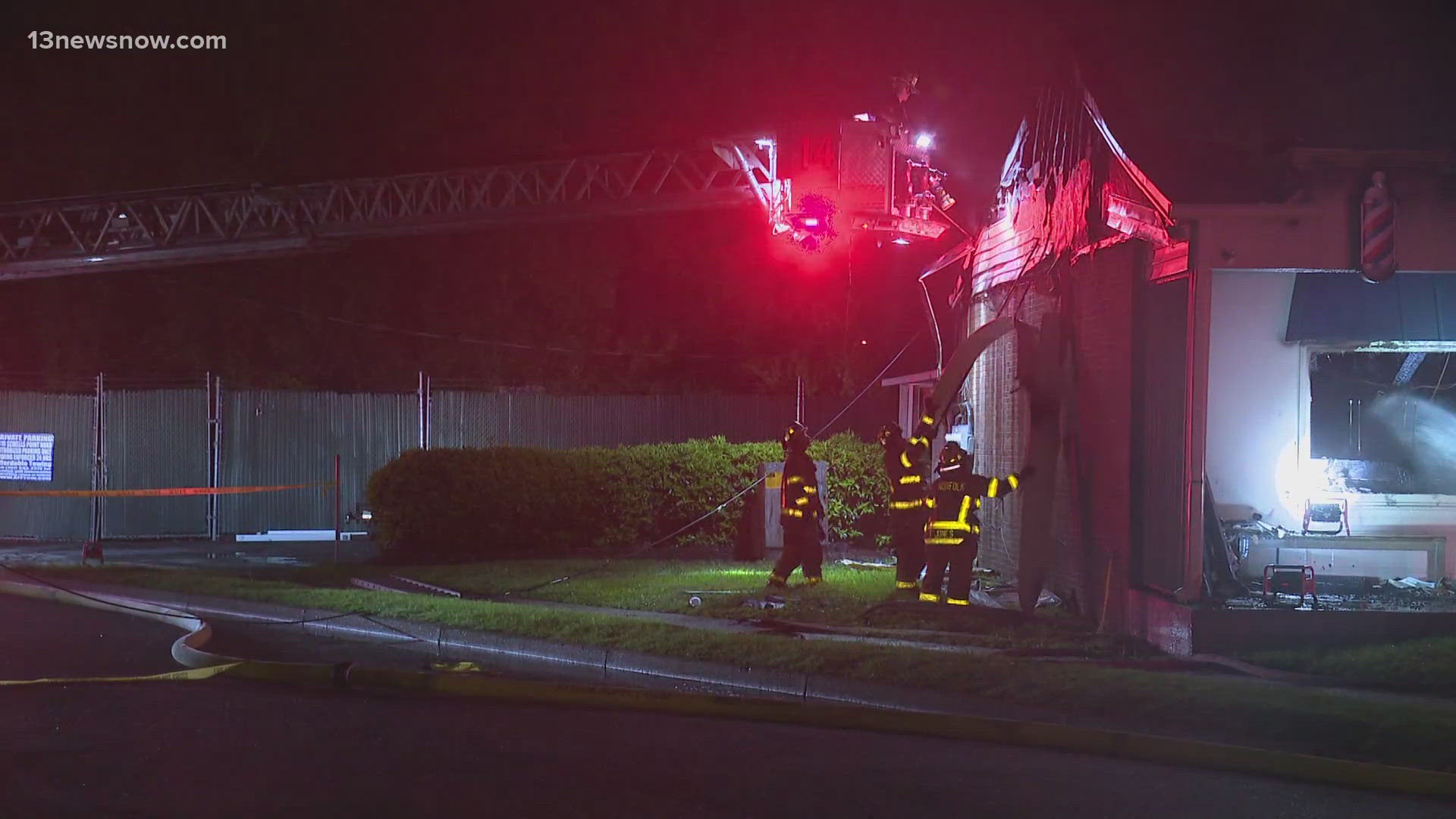 Fire crews tackle blaze at Norfolk barber shop | 13newsnow.com