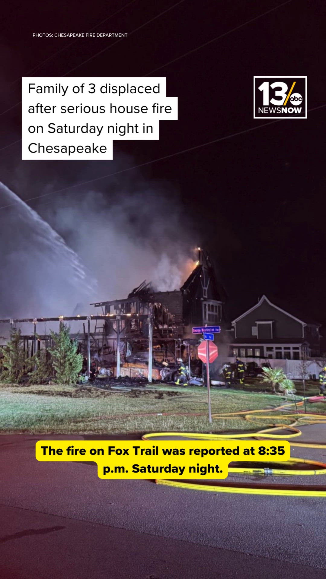 Family of 3 displaced after house fire in Chesapeake | 13newsnow.com