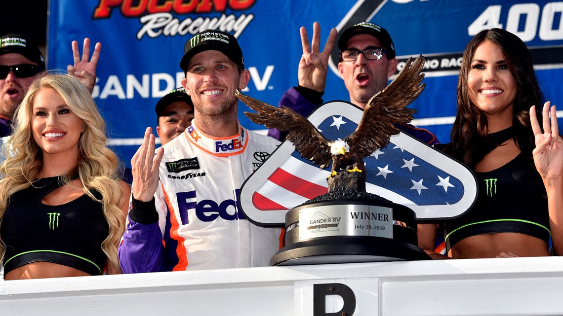 Hamlin gets one for the thumb; wins at the Poconos | 13newsnow.com