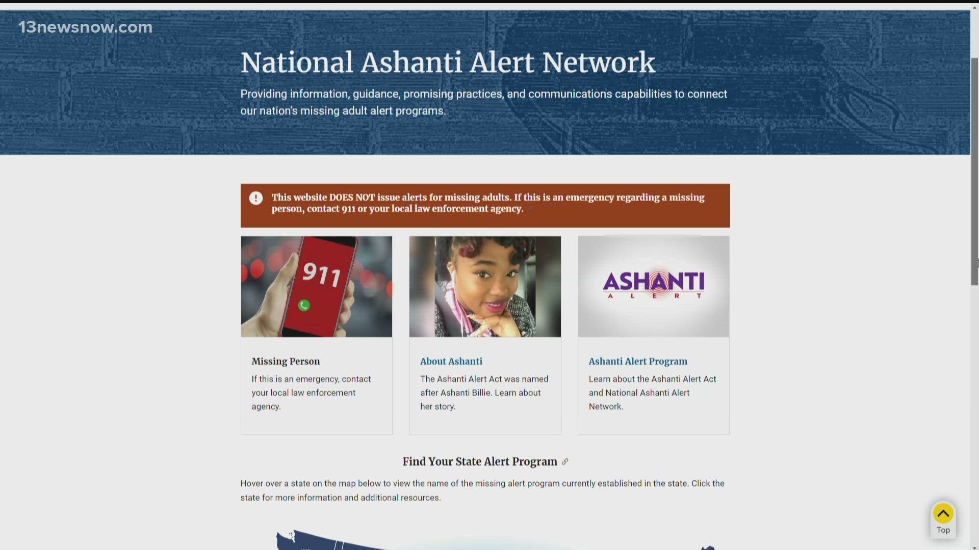 The Ashanti Alert website has launched today from the U.S. Department of Justice, named after local abducted 19-year-old Ashanti Billie.