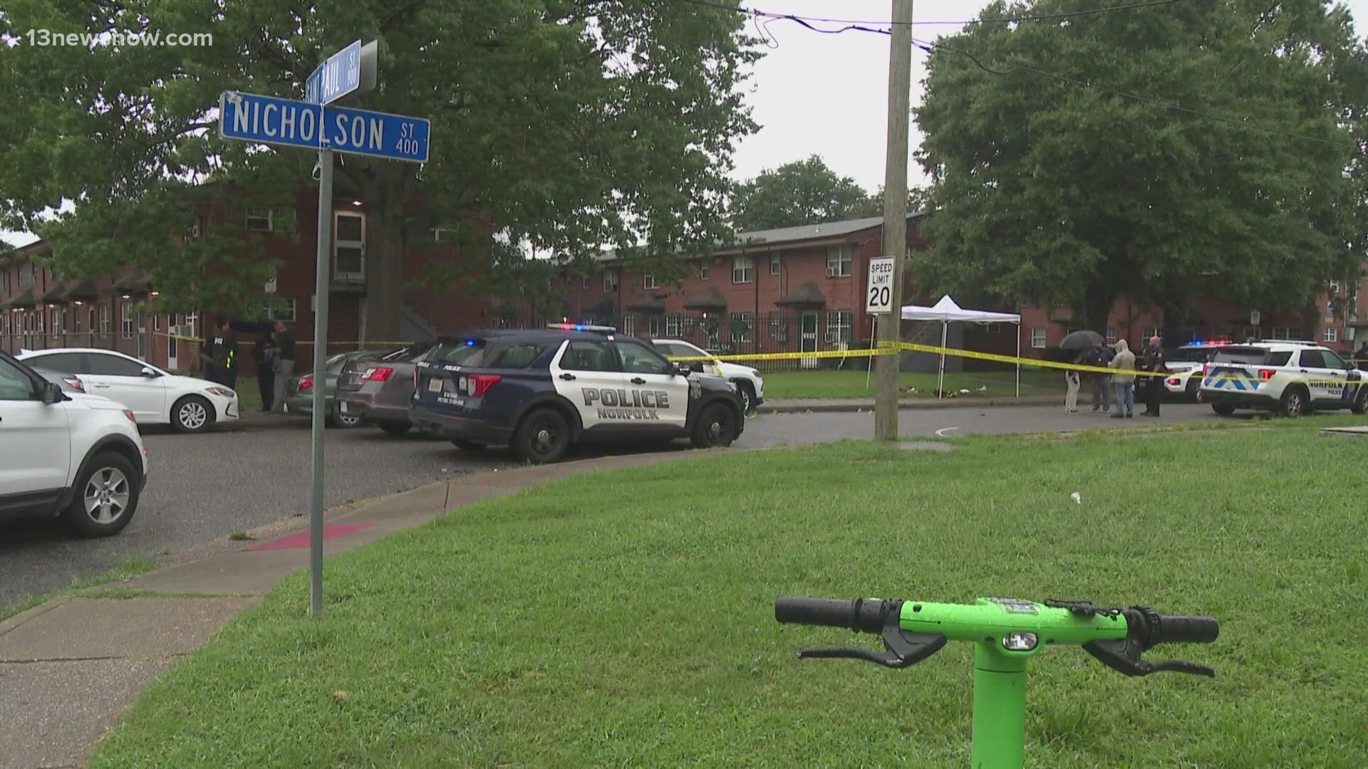 A shooting on Norfolk's Nicholson Street left one with life-threatening injuries.