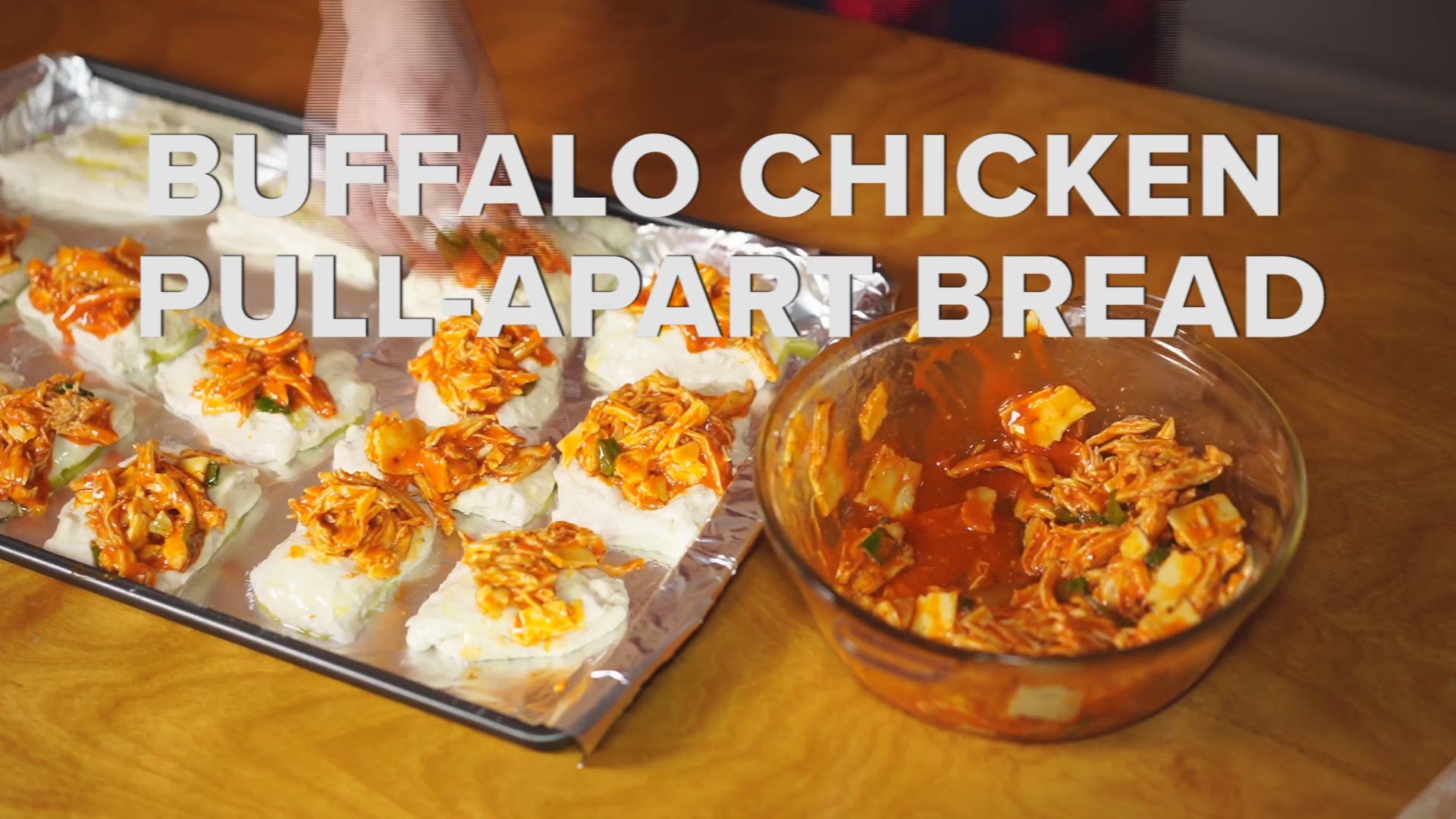 How to make Buffalo Chicken Pull-apart Bread.