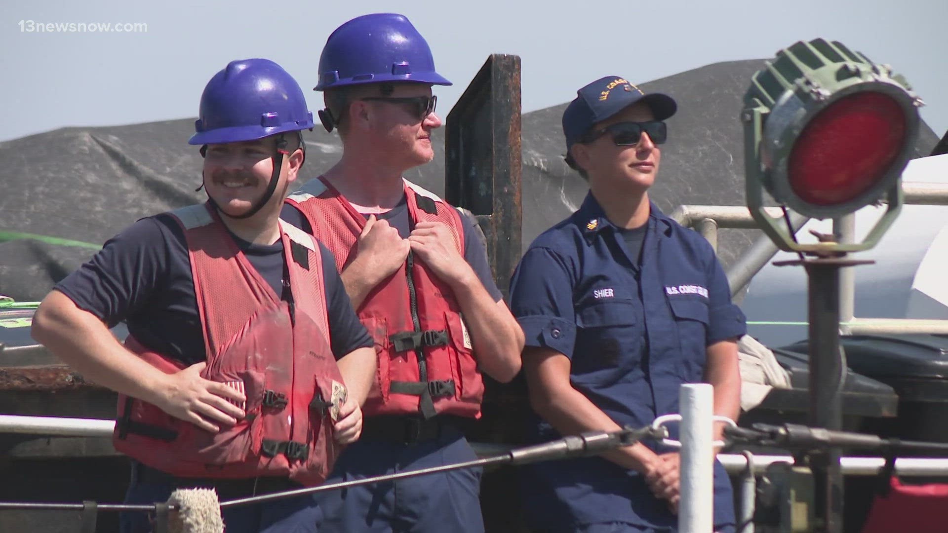 The crew returned to Hampton Roads after a short but vital deployment. Approximately 100 local Coast Guard families were waiting.