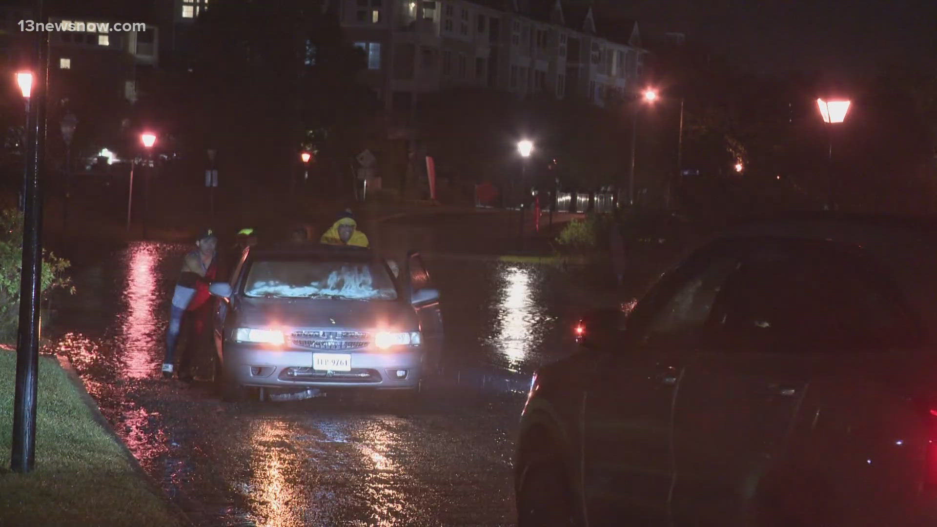 Parts of Llewellyn Avenue in Norfolk are hot spots for tidal flooding, and Thursday night's Weather Alert Day proved no different.