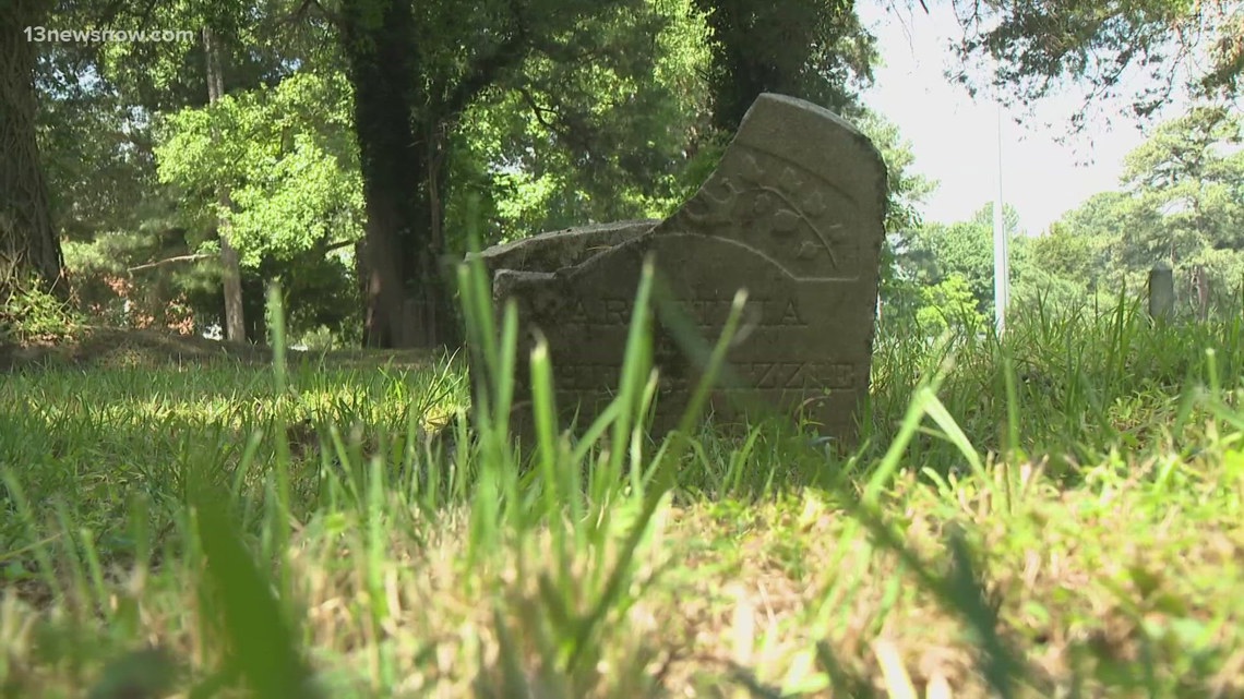 Residents uncover more than 40 hidden graves at Suffolk's Oak Lawn Cemetery