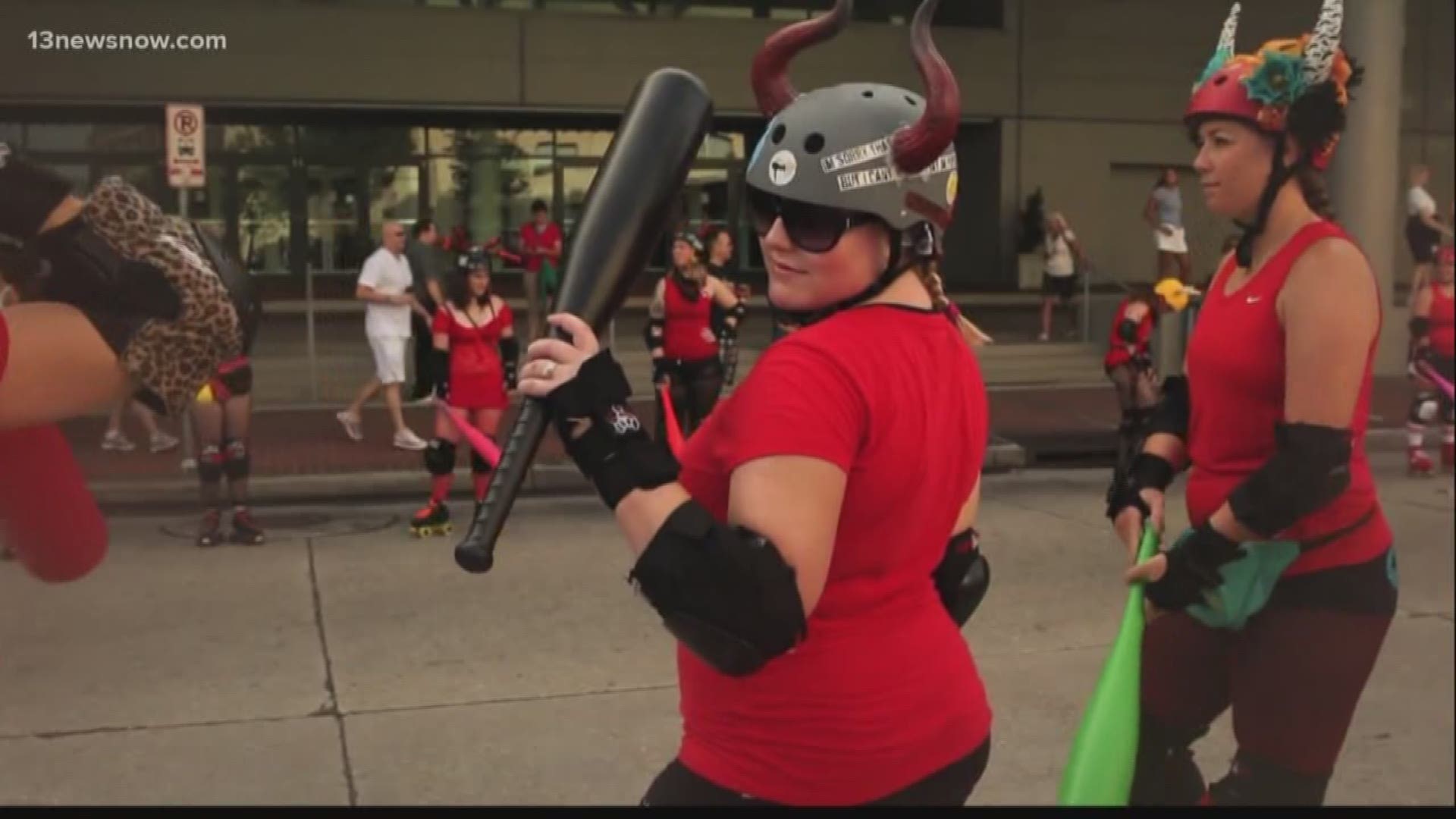 The event is inspired by the Running with the Bulls festival that takes place every year in Spain and Portugal. Contestants will run from Dominion Derby girls on skates armed with wiffle bats.