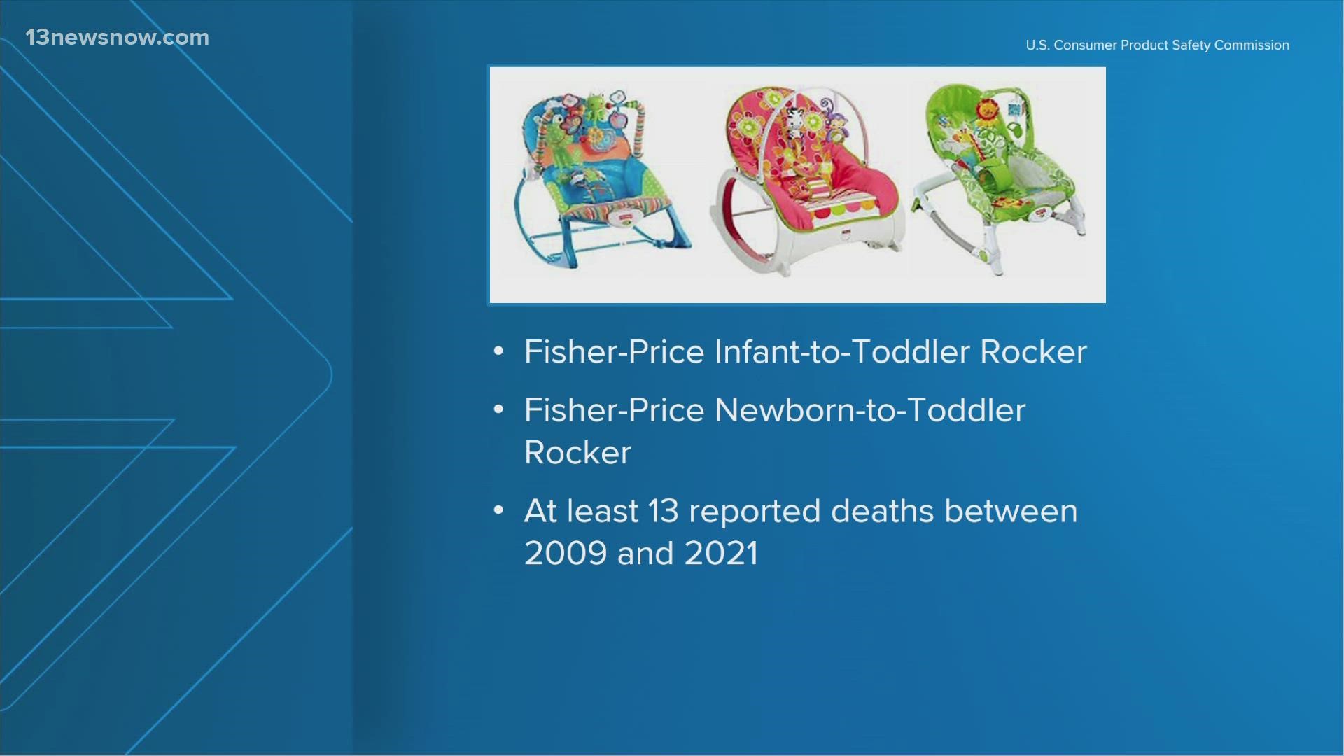 No official recall has been noticed, but the company wants to remind parents that these rockers are not to be used as beds for babies.