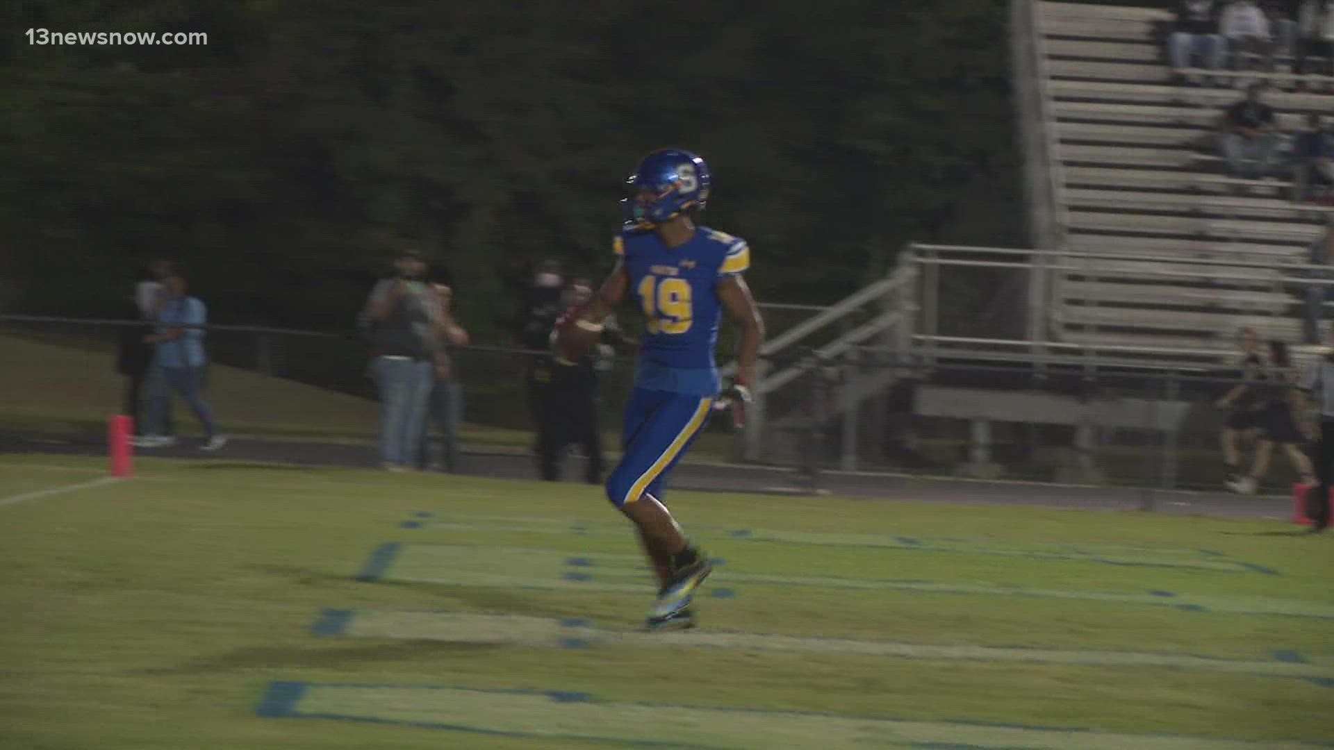 Ethan Vasko tossed five touchdowns as Oscar Smith handed King's Fork its first loss of the season winning 49-7 on Friday night.