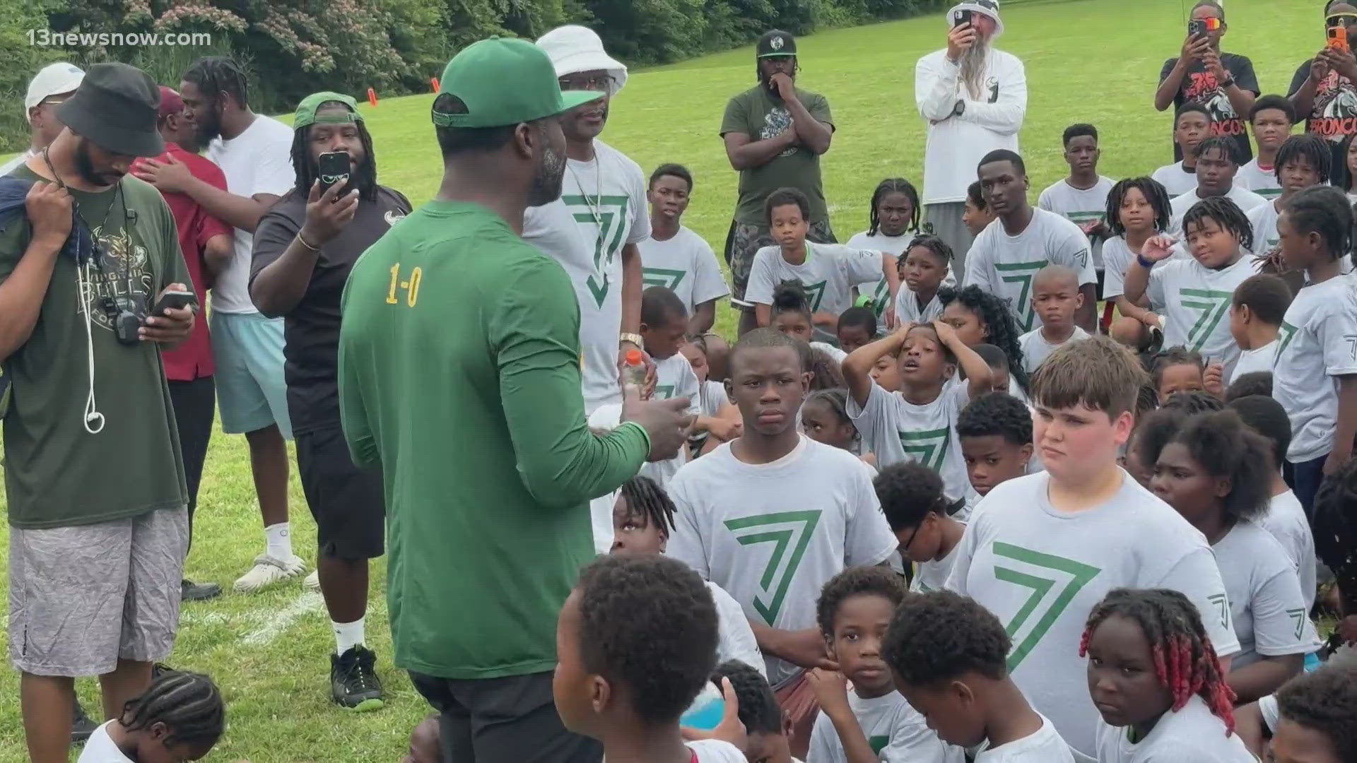 Some local students at a Norfolk football camp had a chance to learn from one of the best today. New NSU head coach Michael Vick was helping out.