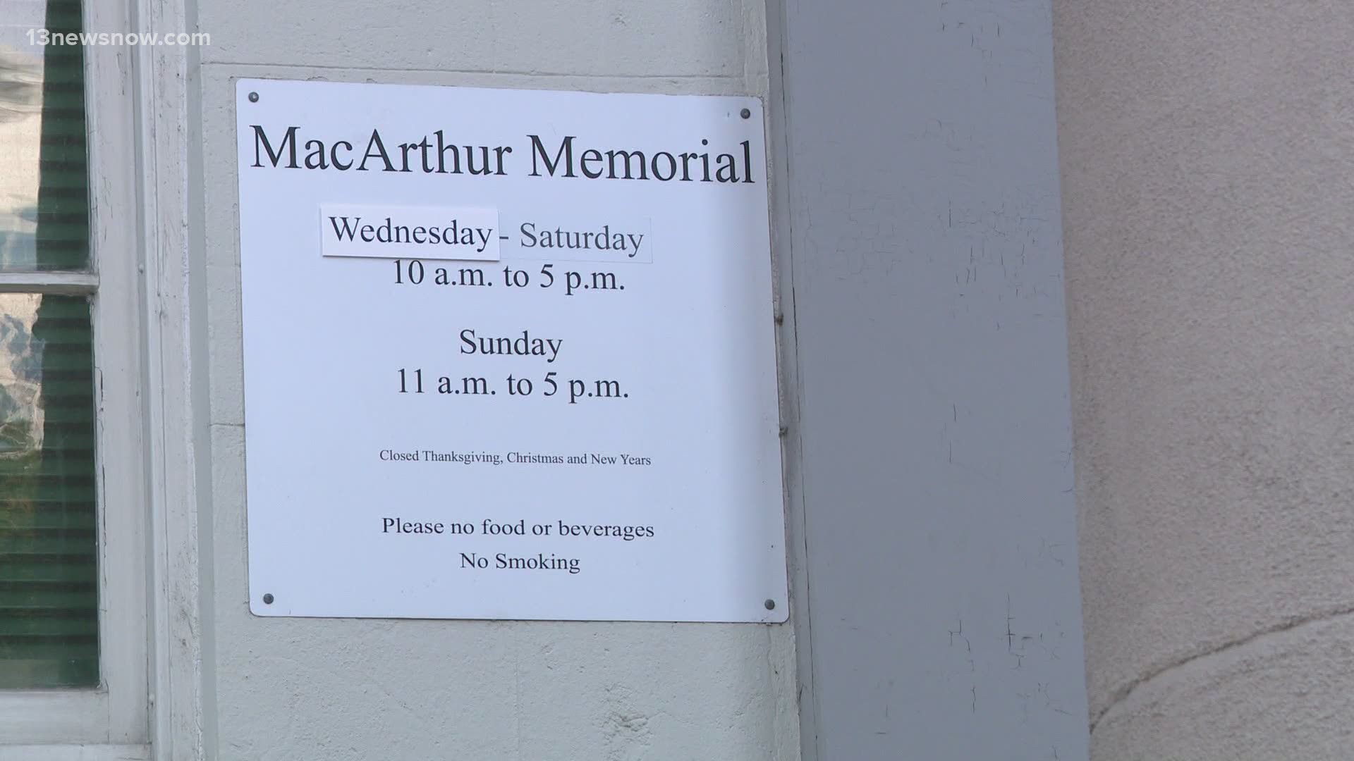 MacArthur Memorial is encouraging social distancing and requiring face masks.