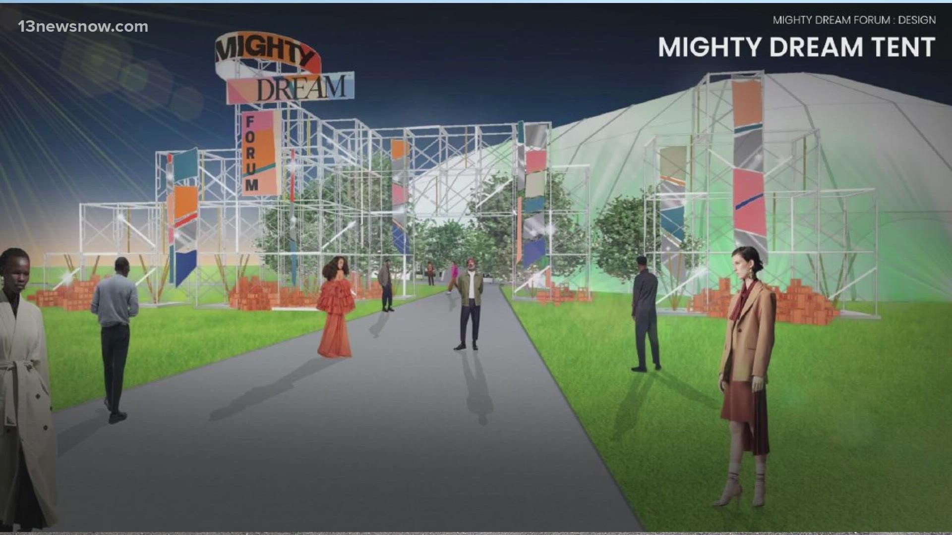 Norfolk leaders got a first look at the plans for Pharrell Williams' Mighty Dream Forum will look like in November.
