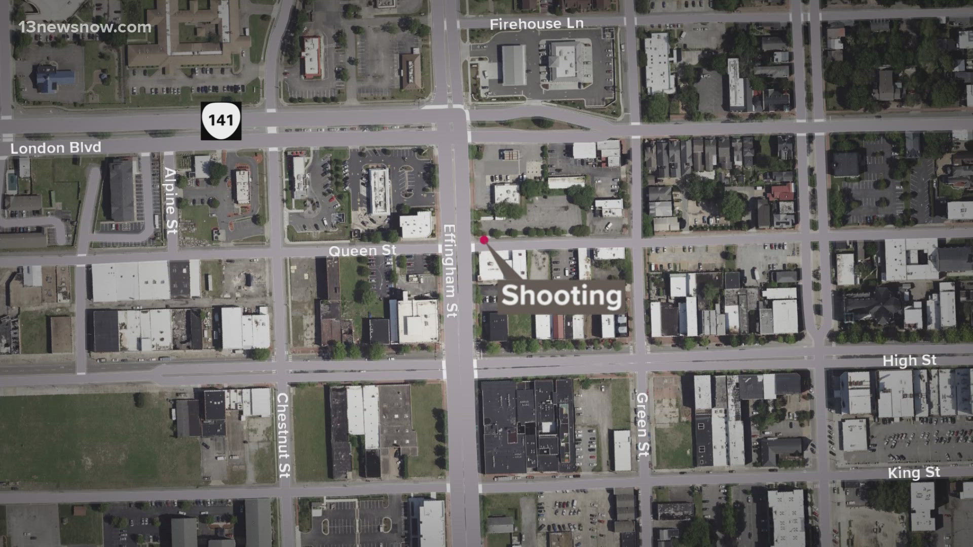 According to the Portsmouth Police Department, the shooting happened around 3:24 a.m. Sunday in the 700 block of Queen Street.