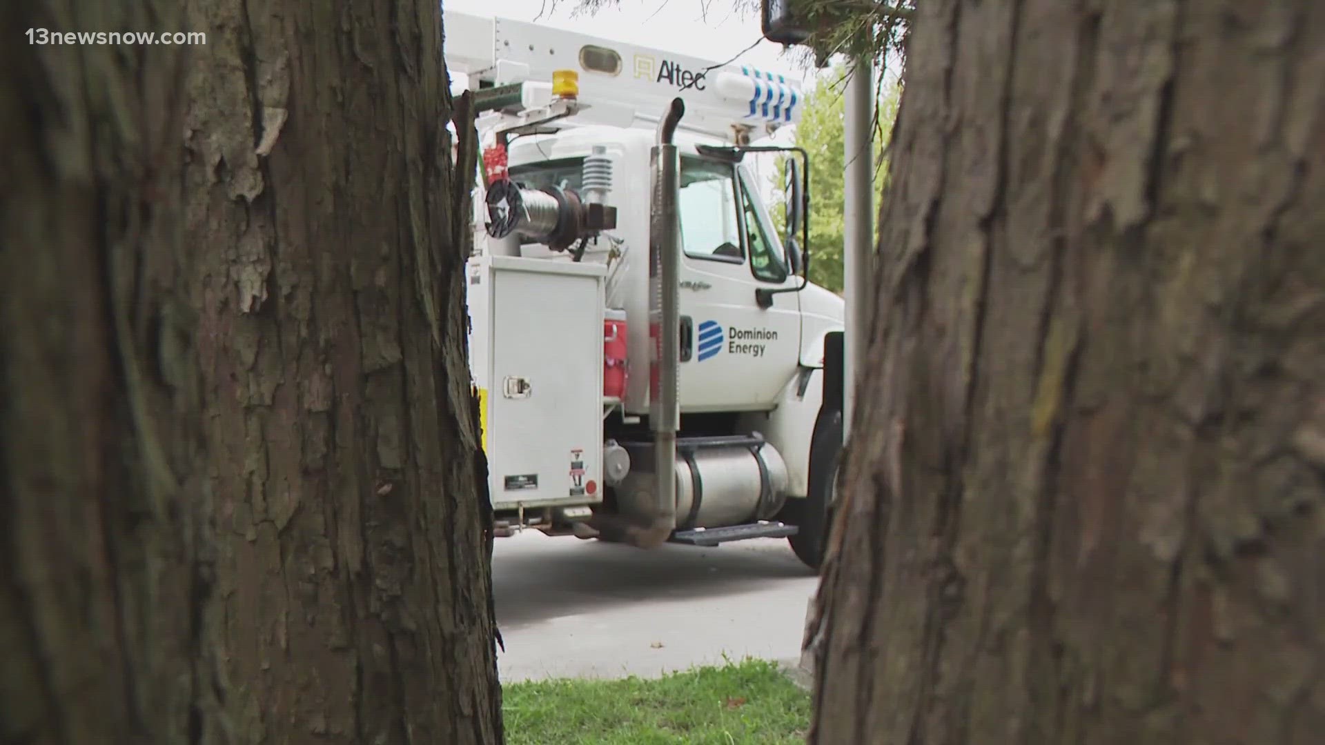On Thursday, Dominion Energy crews began clearing away trees — a major cause of power outages in a storm, according to a company spokesperson.