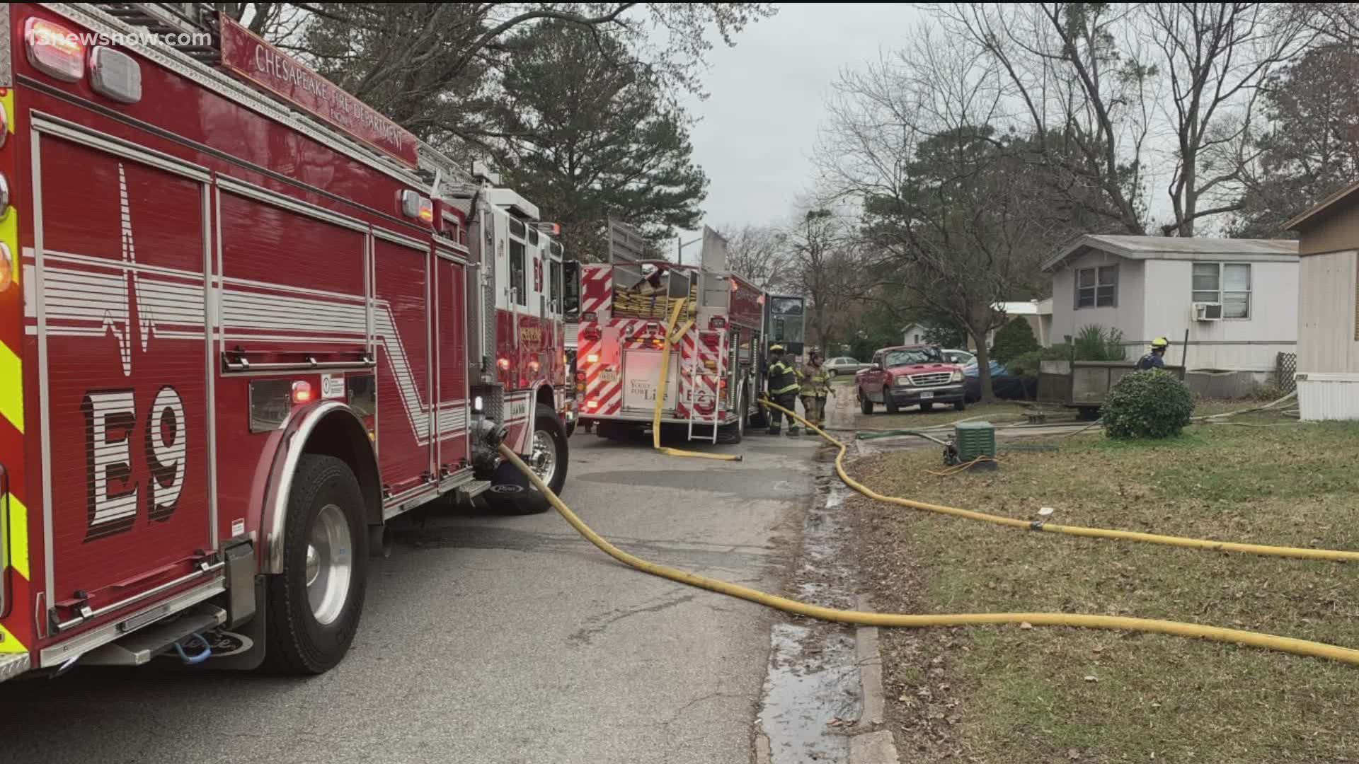 The fire started accidentally shortly after 11 a.m. in the Deep Creek section of the city.