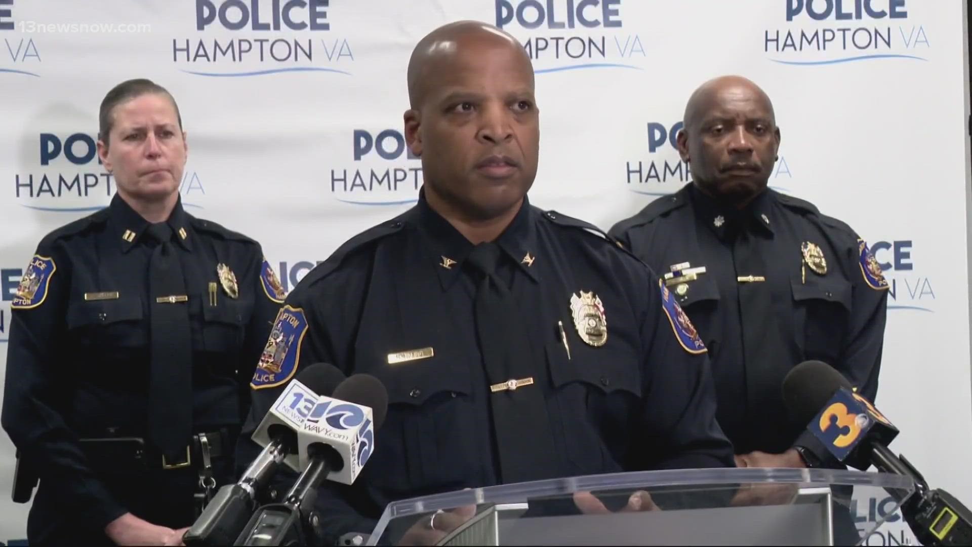 Hampton Police Chief Mark Talbot confirms a pregnant woman and a man are dead after a shooting on Salisbury Way Monday night.