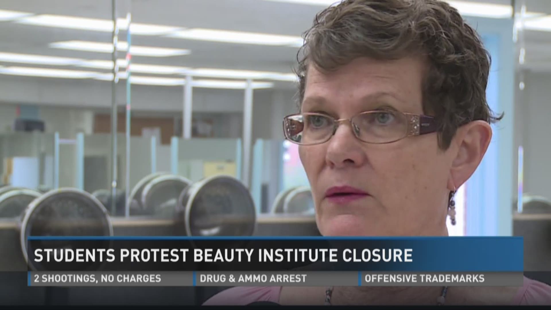 Students protest beauty institute closure