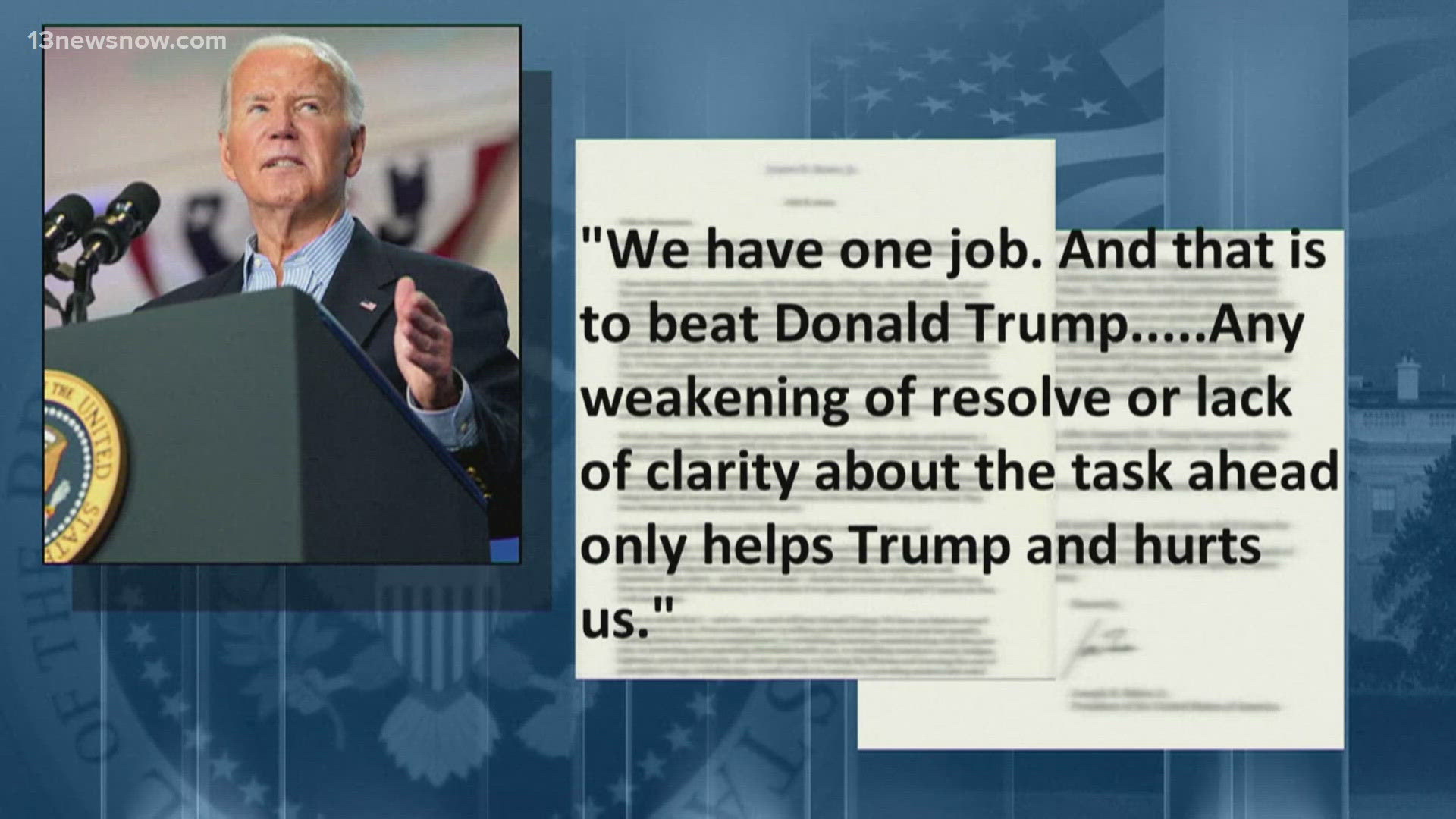 President Biden sent a letter to Congressional Democrats Monday morning, writing the calls for him to drop out of the race "need to end."