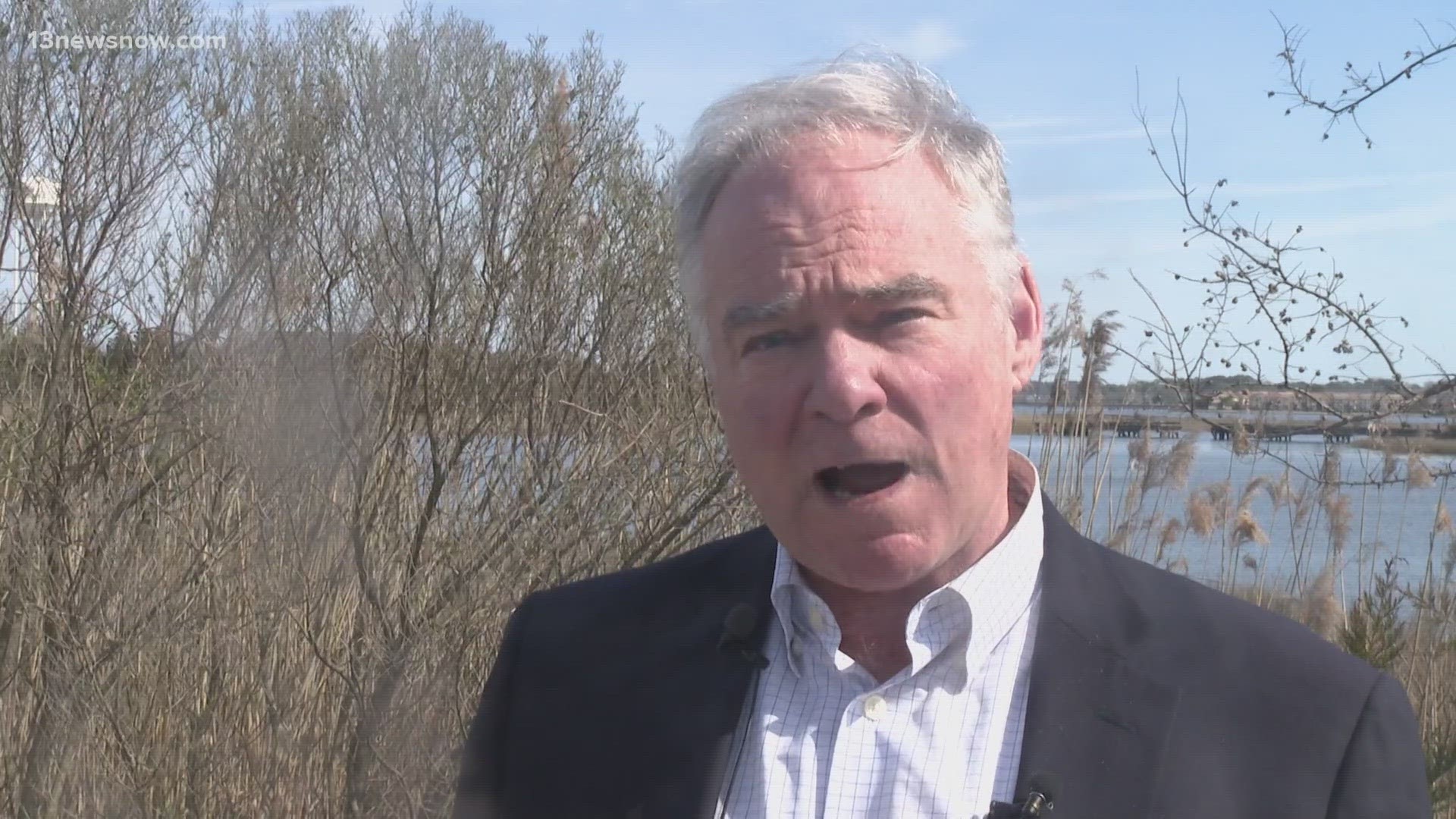 Virginia U.S. Sen. Tim Kaine stopped by the facility to check out the research and work on hypersonic rockets.