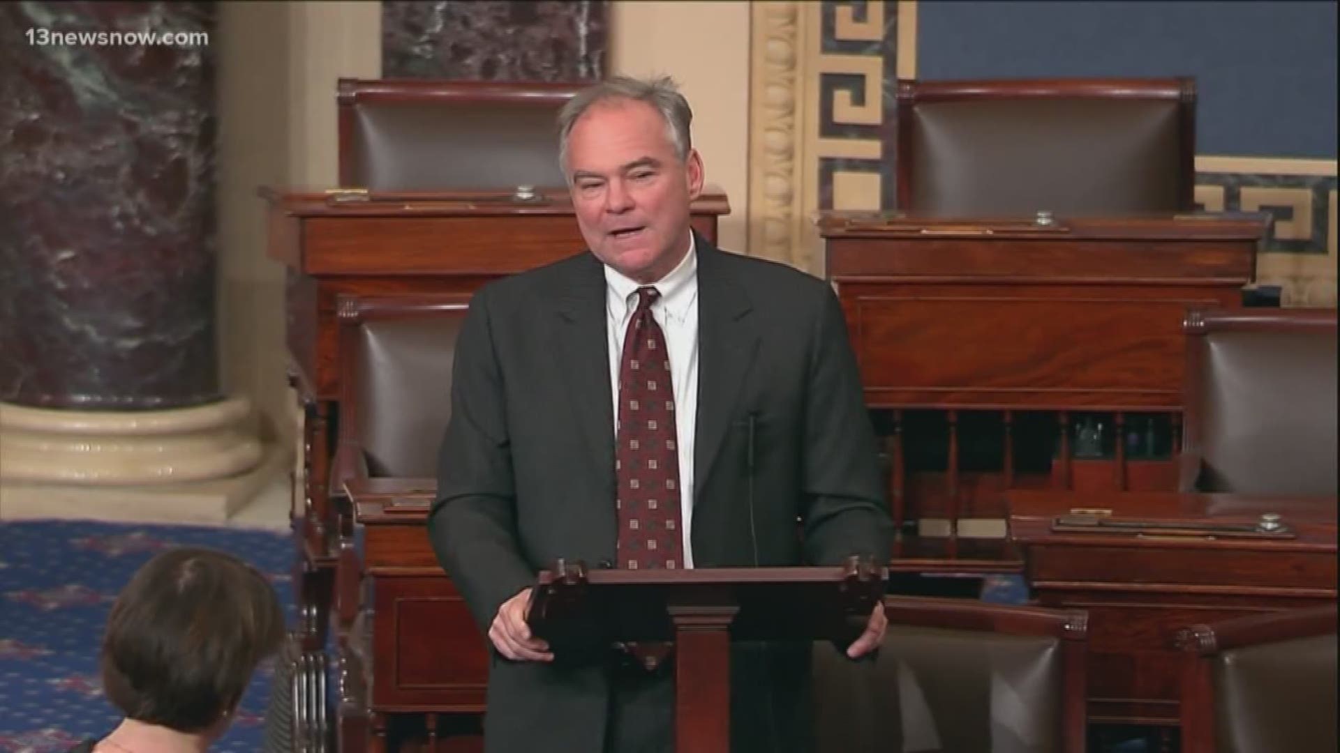 "I do not believe the United States should be in another war in the Middle East right now," Sen. Kaine said. He doesn't believe we should fight to protect Saudi oil.