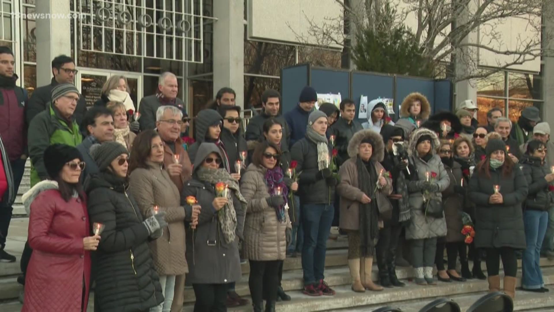 13News Now Angelo Vargas has more on the memorial that ODU students with the Persian Students International Association held for victims of the Tehran plane crash.