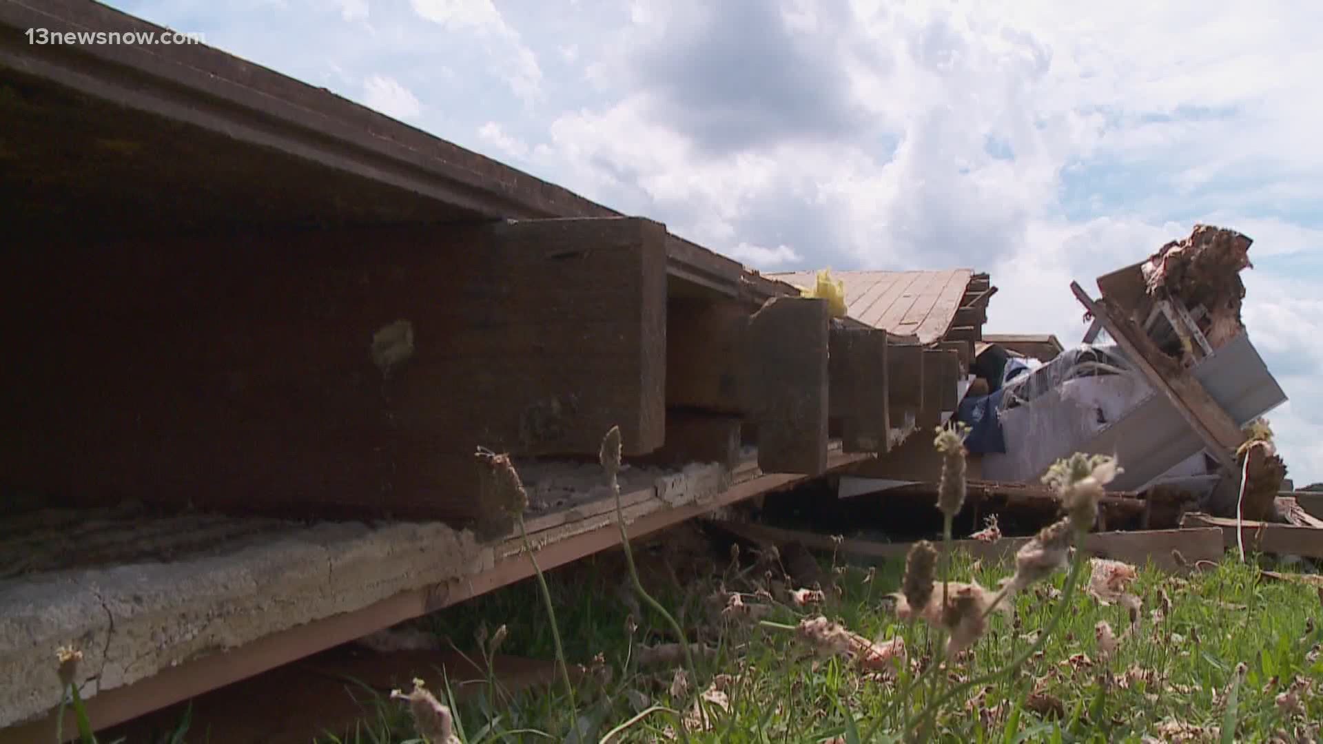 The National Weather Service confirms an EF1 tornado brought 100 mile-per-hour winds to Suffolk.