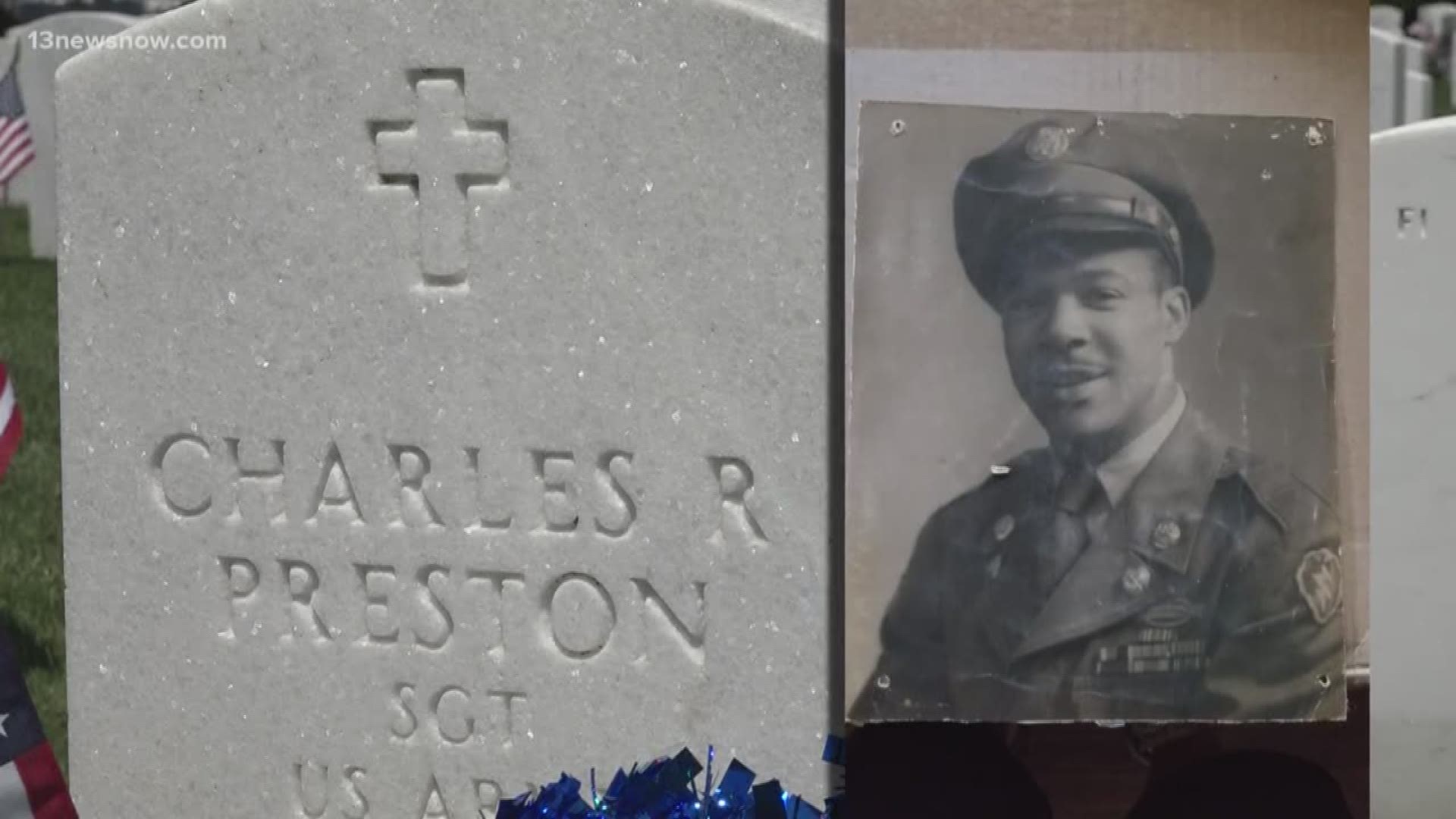 Charles Preston joined the army and served in World War II before joining the army. His children followed in his footsteps. Now they visit Charles's grave on Memorial Day.