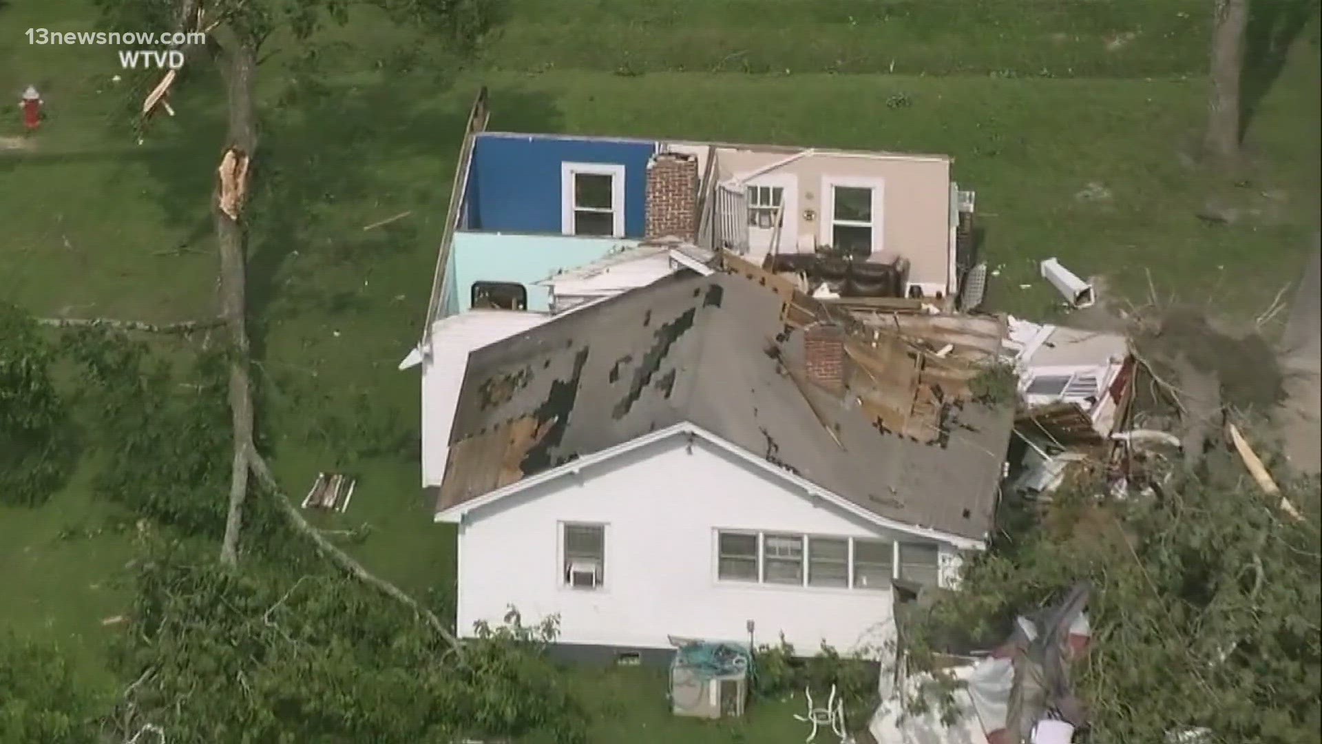 Winds over 135 mph hit near Dortches, NC according to the NWS.