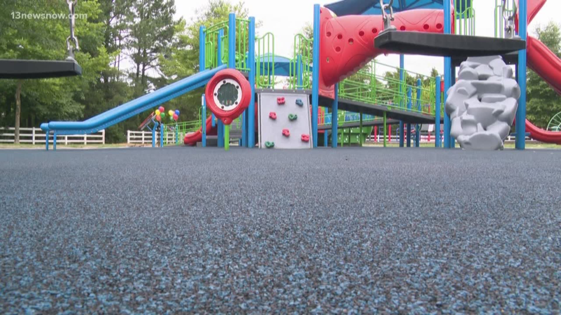 The playground at Lake Meade Park is designed to serve the physical, social and sensory needs of all children.