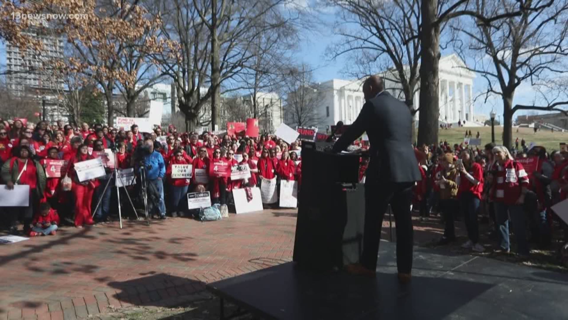 Teachers rallied for public education funding on Capitol Hill in Richmond. They wanted lawmakers to know that education funding should be a top priority.