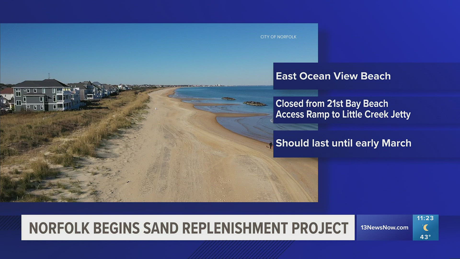 East Ocean View Beach closing for replenishment project