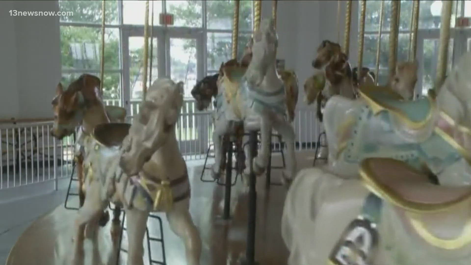 The famous carousel has gone round and round in Downtown Hampton for decades but has been closed since last summer.