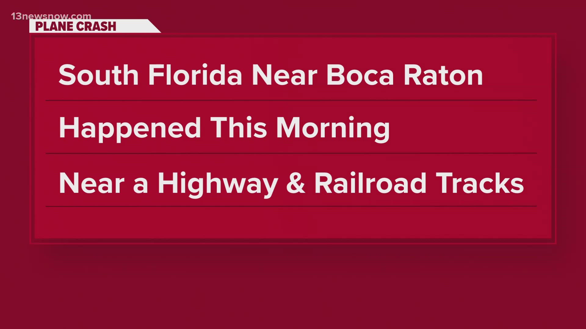 Small plane crashes in South Florida near I-95 by Boca Raton Airport ...
