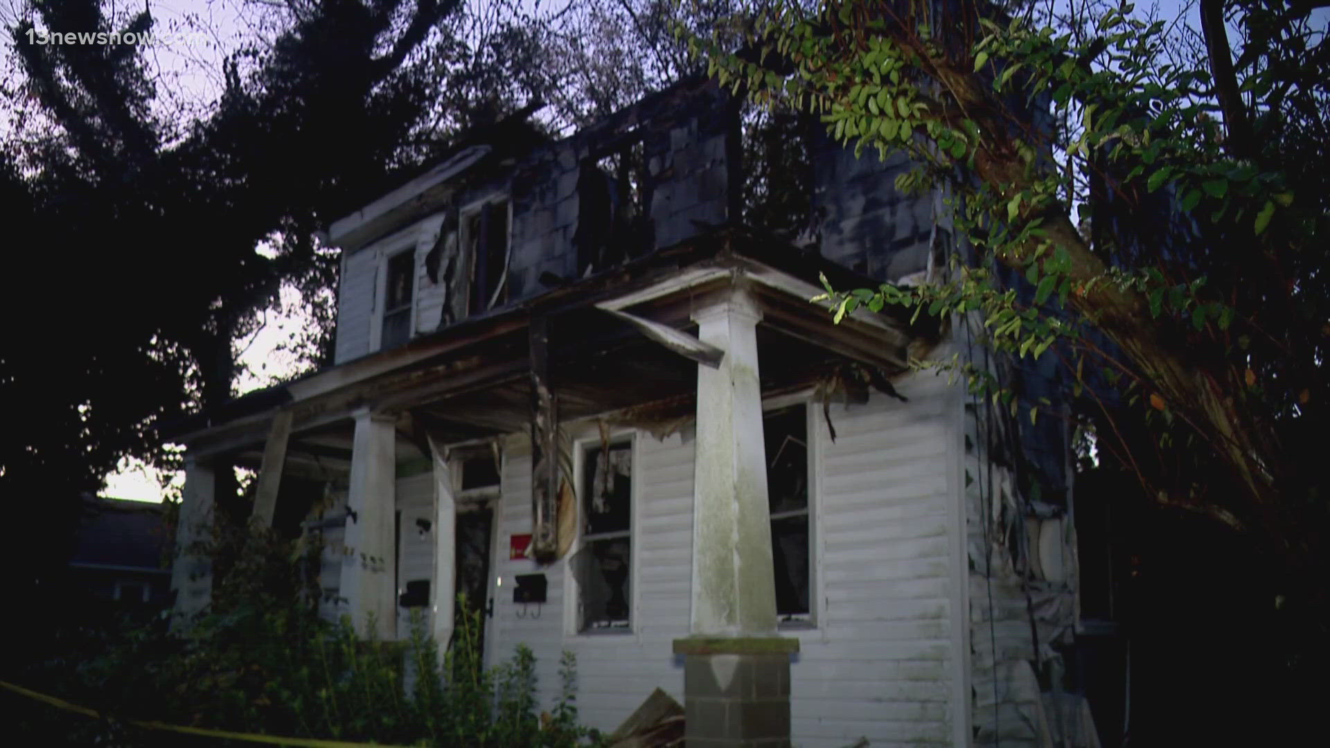 A two-story home went up in flames in the 4100 Block of King Street around 11:58 p.m. on Sunday. No firefighters or civilians were injured since the home was vacant.