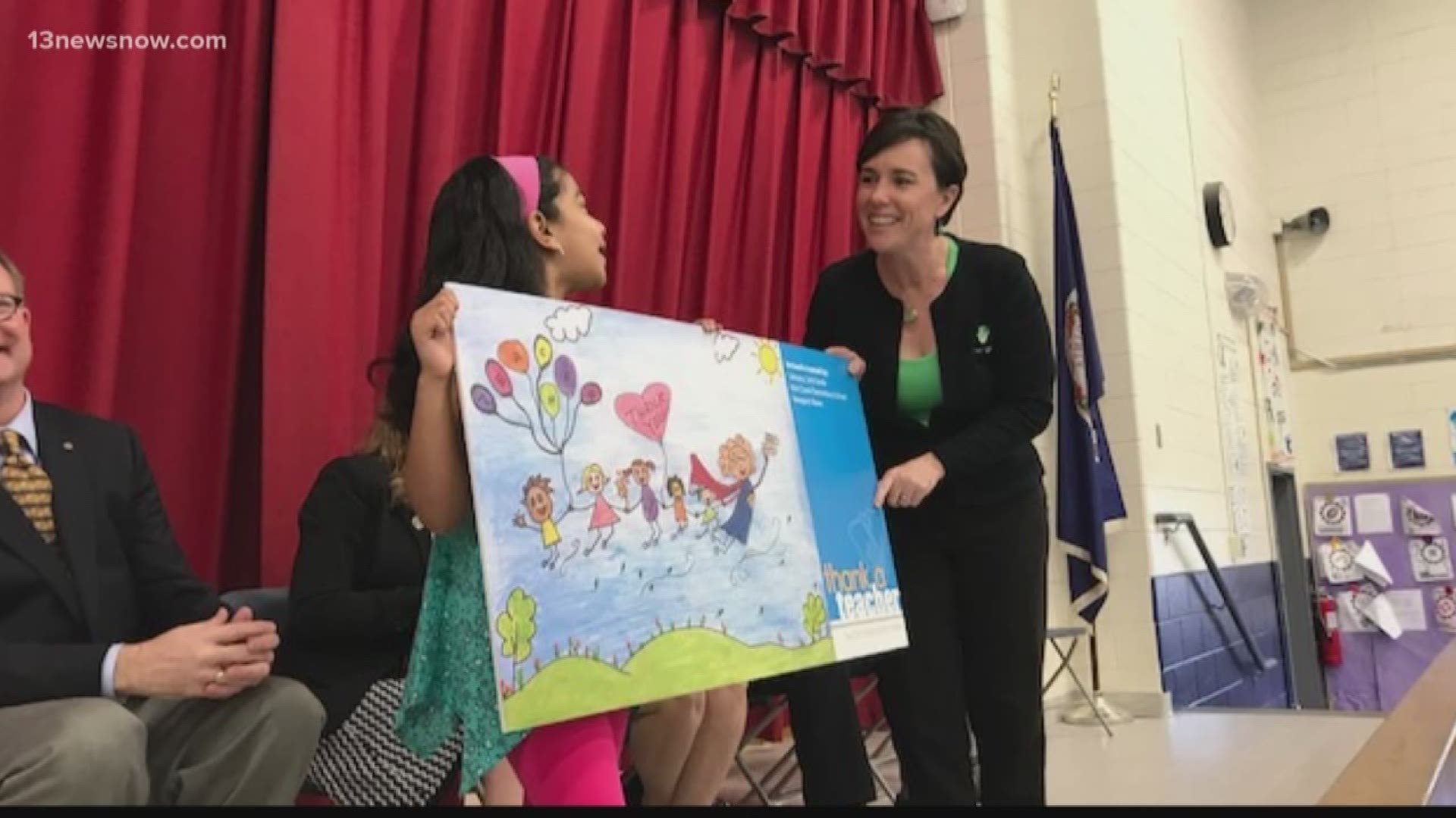 A Newport News elementary school student received a special honor from the Virginia Lottery