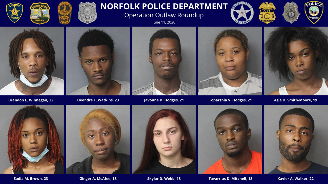 10 people arrested in connection with woman's shooting in Norfolk