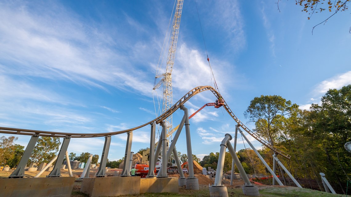 Busch Gardens New Pantheon Roller Coaster Begins To Take Shape